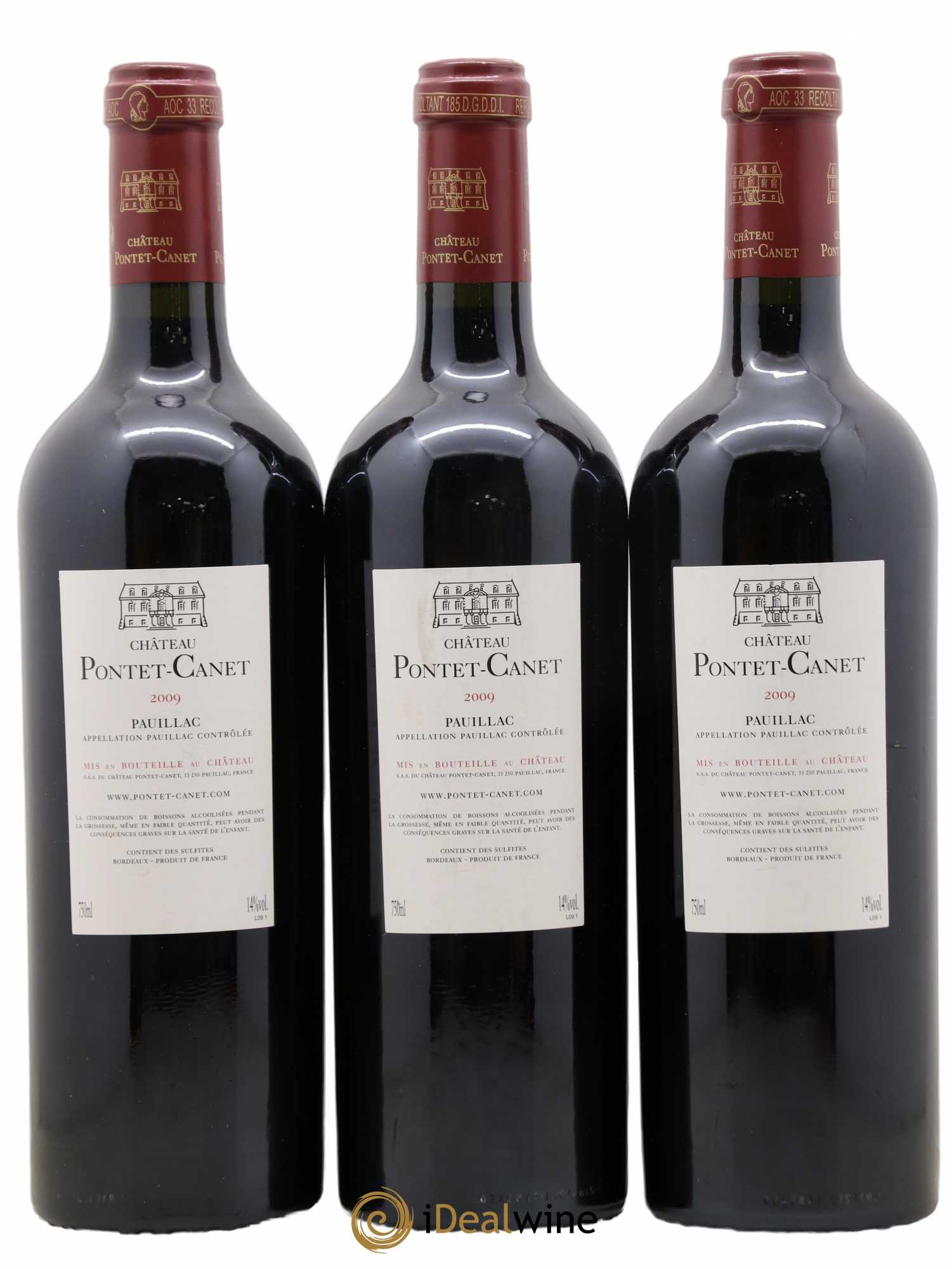 Château Pontet Canet 5ème Grand Cru Classé 2009 - Lot de 3 bouteilles - 1