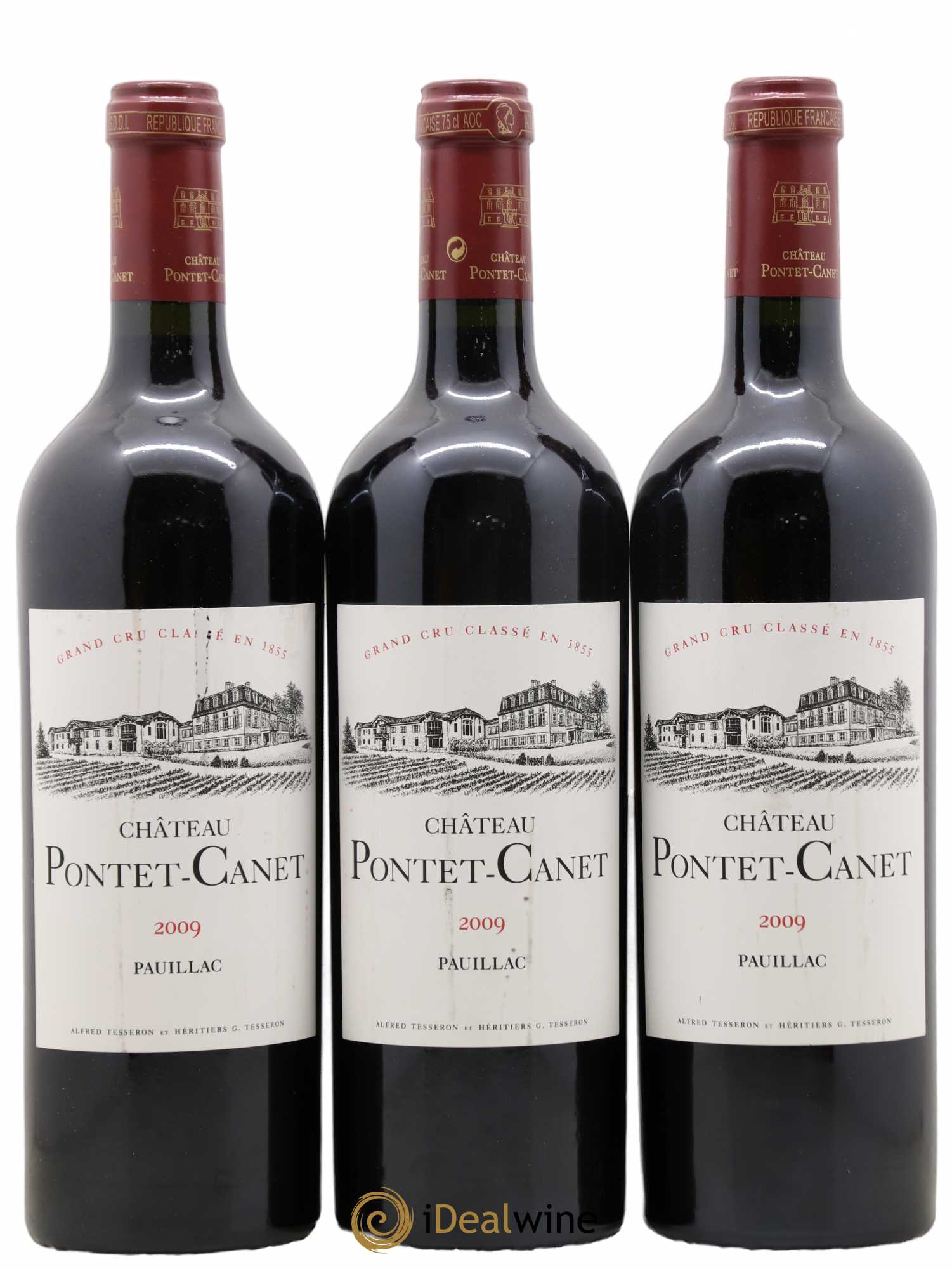 Château Pontet Canet 5ème Grand Cru Classé 2009 - Lot de 3 bouteilles - 0