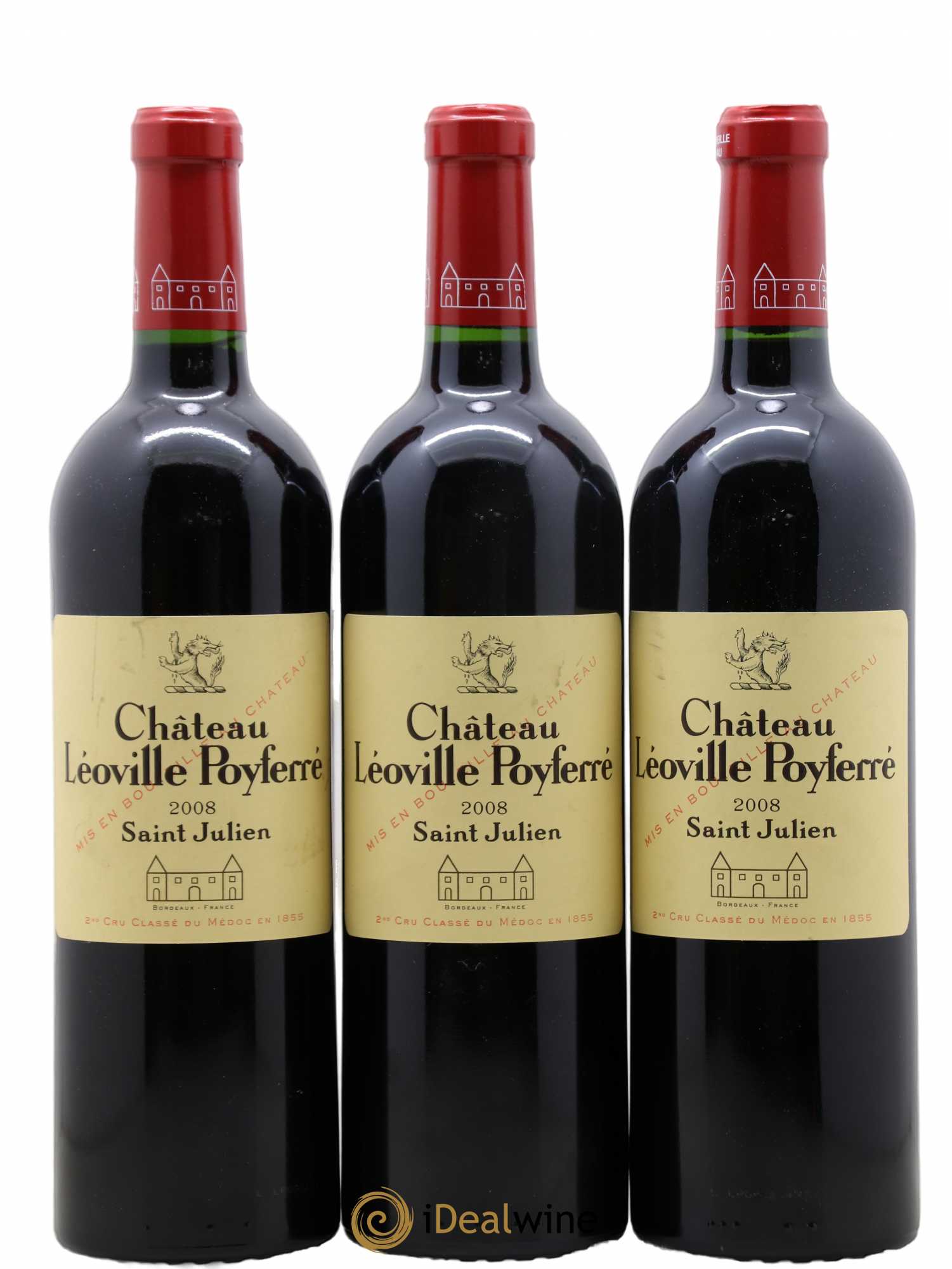 Château Léoville Poyferré 2ème Grand Cru Classé 2008 - Lot de 3 bouteilles - 0