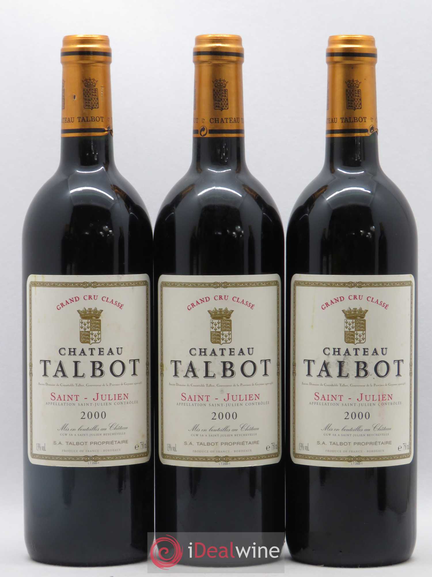 Château Talbot 4ème Grand Cru Classé 2000 - Lot de 6 bouteilles - 2