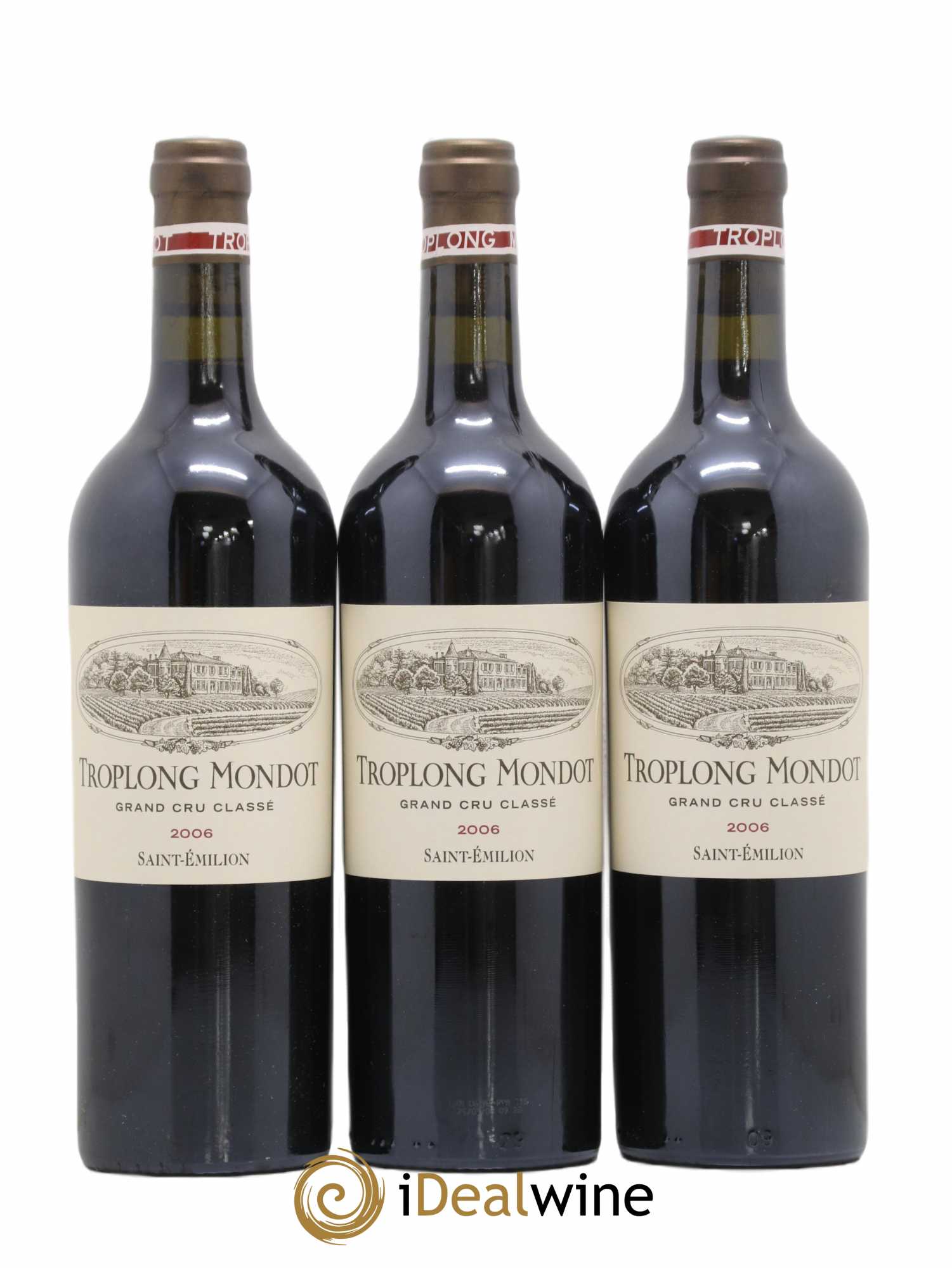 Château Troplong Mondot 1er Grand Cru Classé B 2006 - Lot de 3 bouteilles - 0