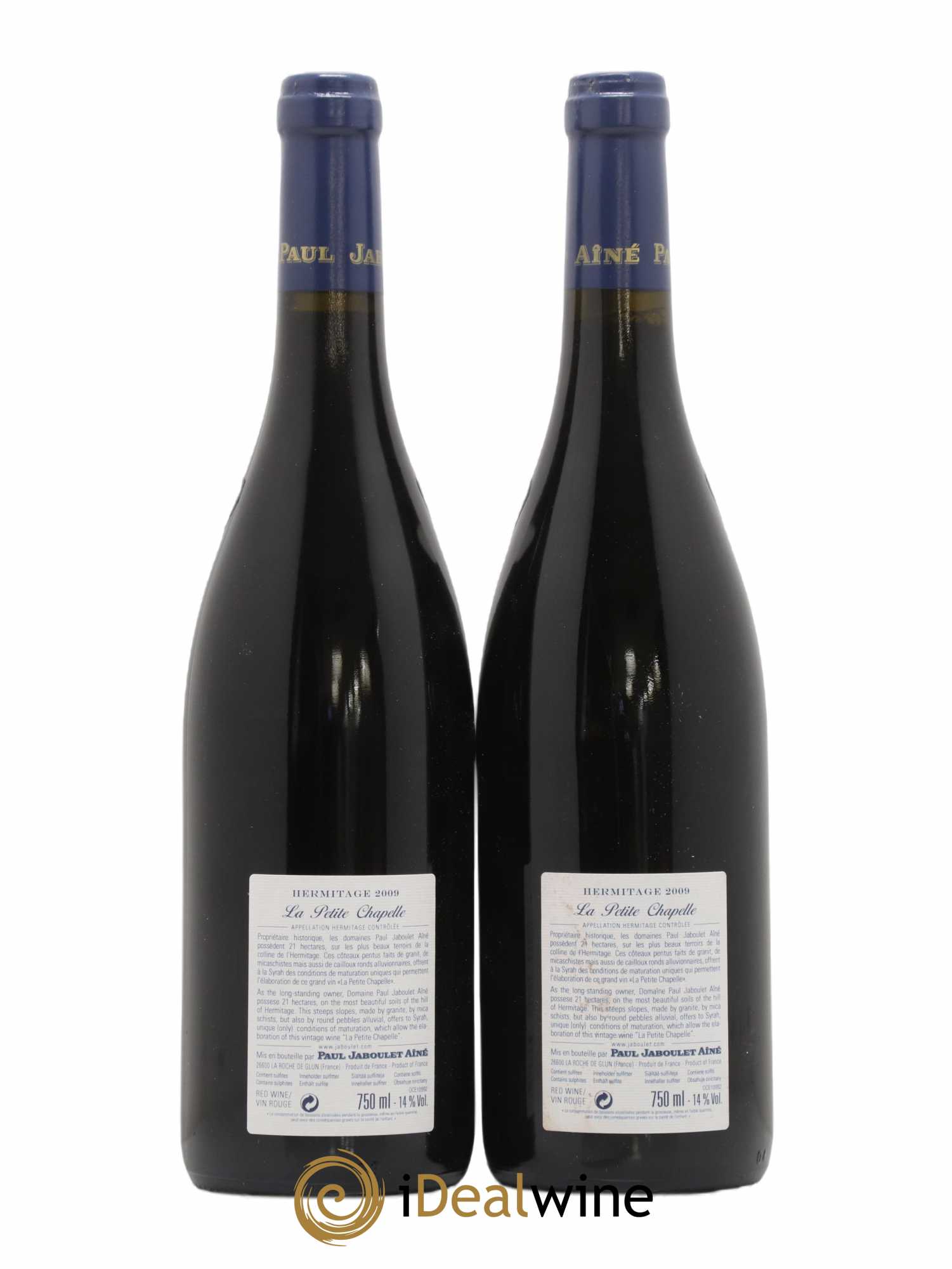 Hermitage La Petite Chapelle Paul Jaboulet Ainé (sans prix de réserve) 2009 - Lot de 2 bouteilles - 1