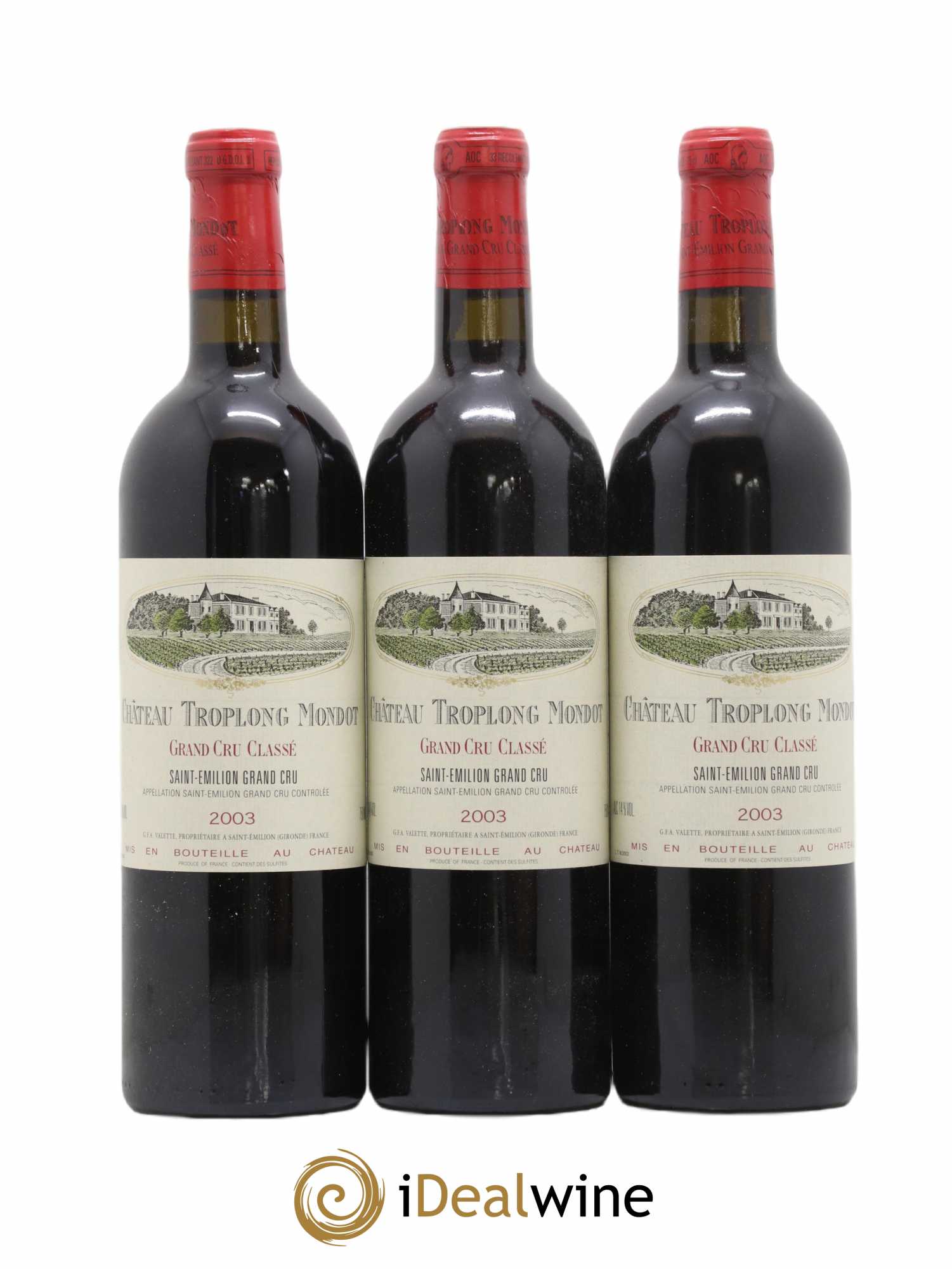 Château Troplong Mondot 1er Grand Cru Classé B 2003 - Lot de 12 bouteilles - 1