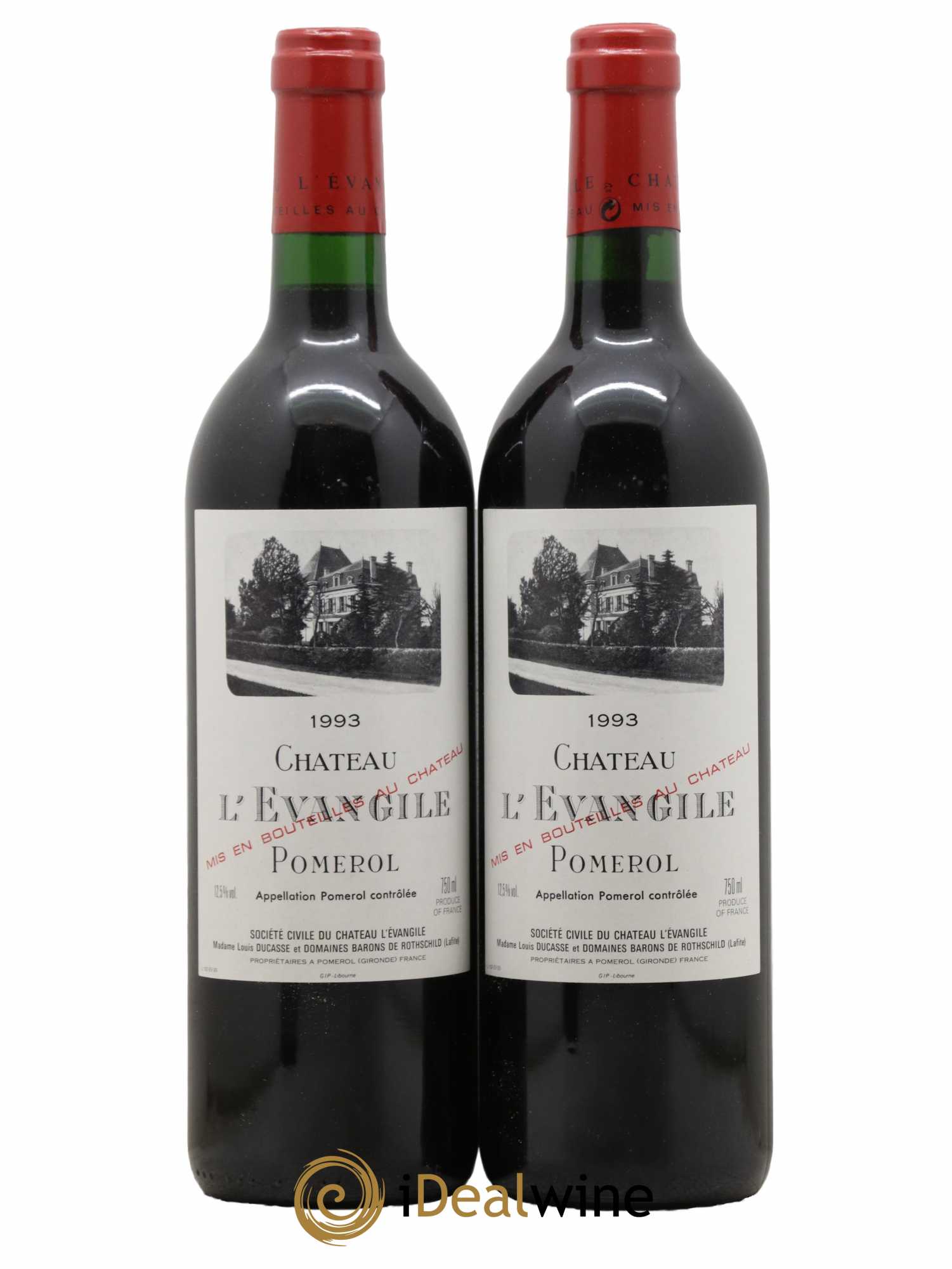 Château l' Évangile 1993 - Lot de 2 bouteilles - 0