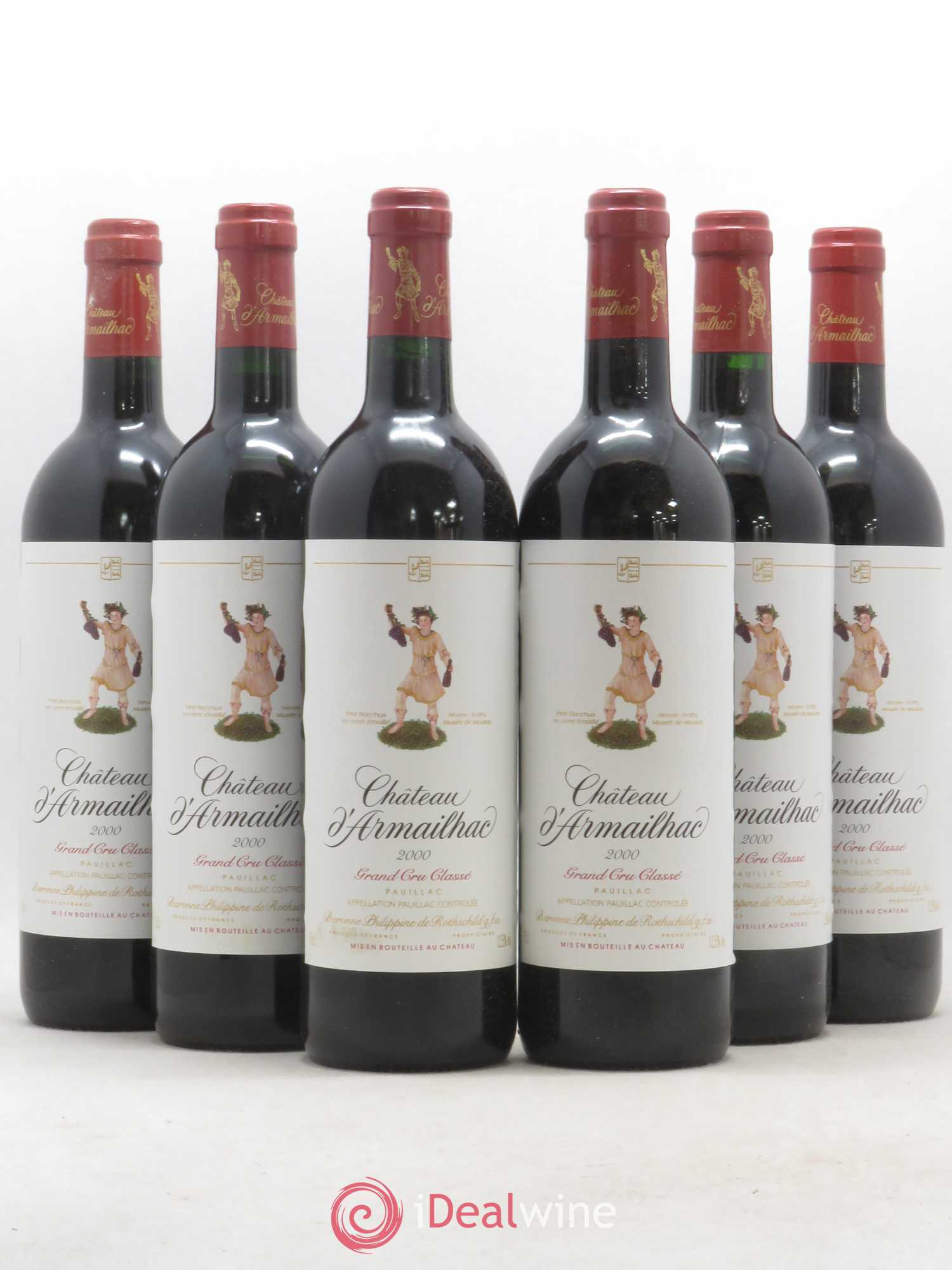 Château d' Armailhac - Mouton Baron(ne) Philippe 5ème Grand Cru Classé 2000 - Lotto di 6 bottiglie - 0