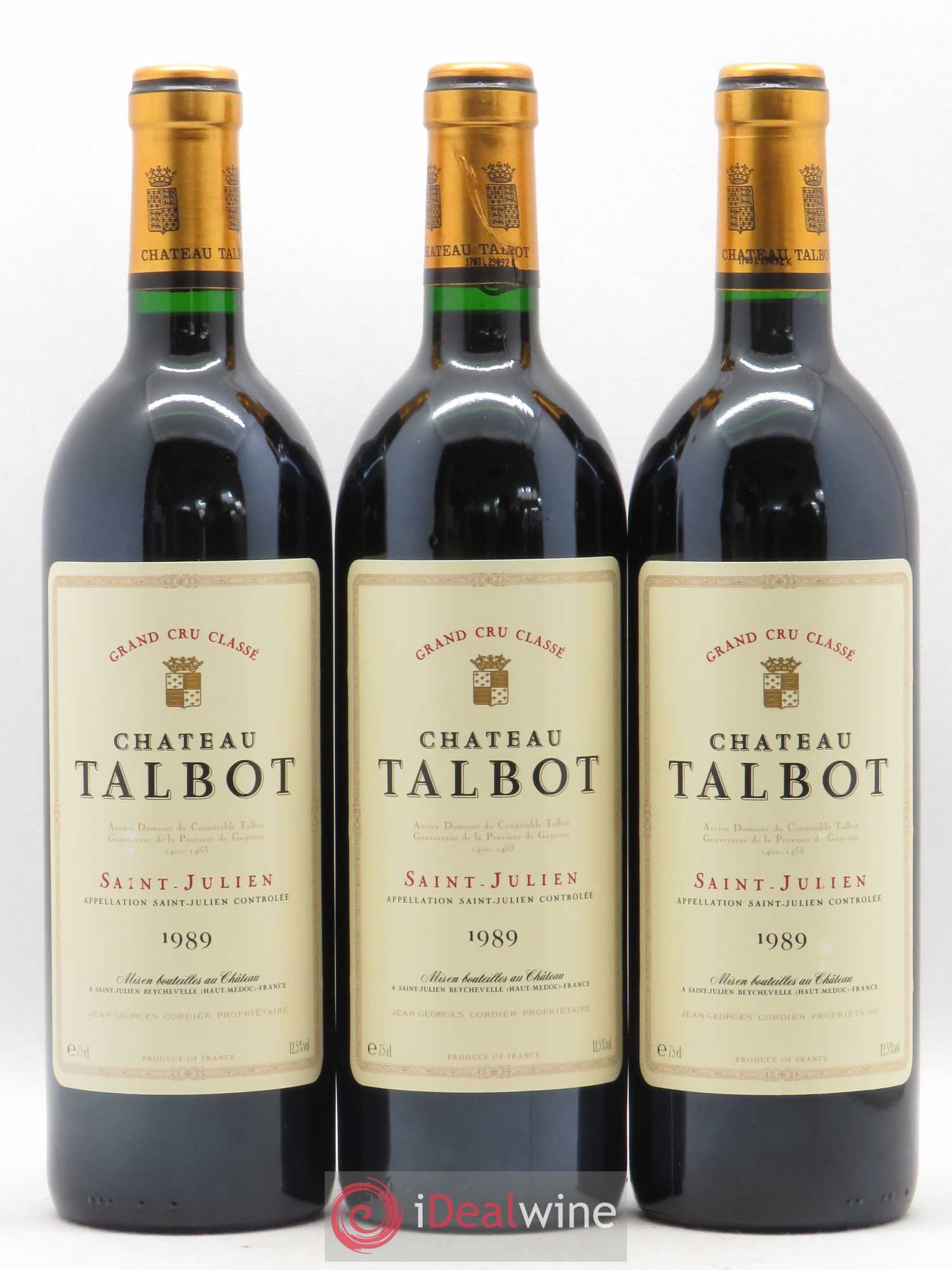 Château Talbot 4ème Grand Cru Classé 1989 - Lot de 12 bouteilles - 1