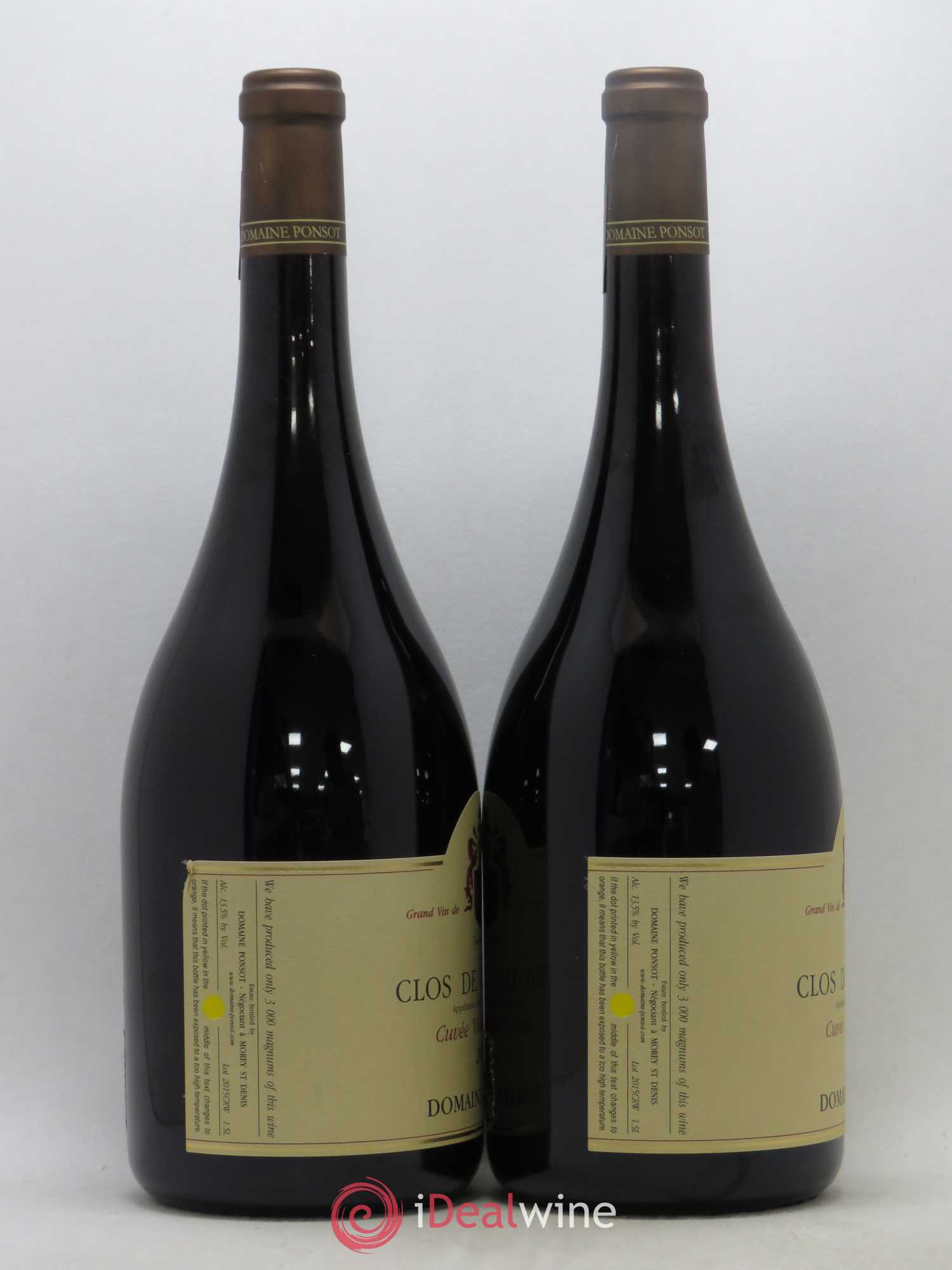 Clos de la Roche Grand Cru Vieilles Vignes Ponsot (Domaine) 2015 - Posten von 2 Magnum - 1