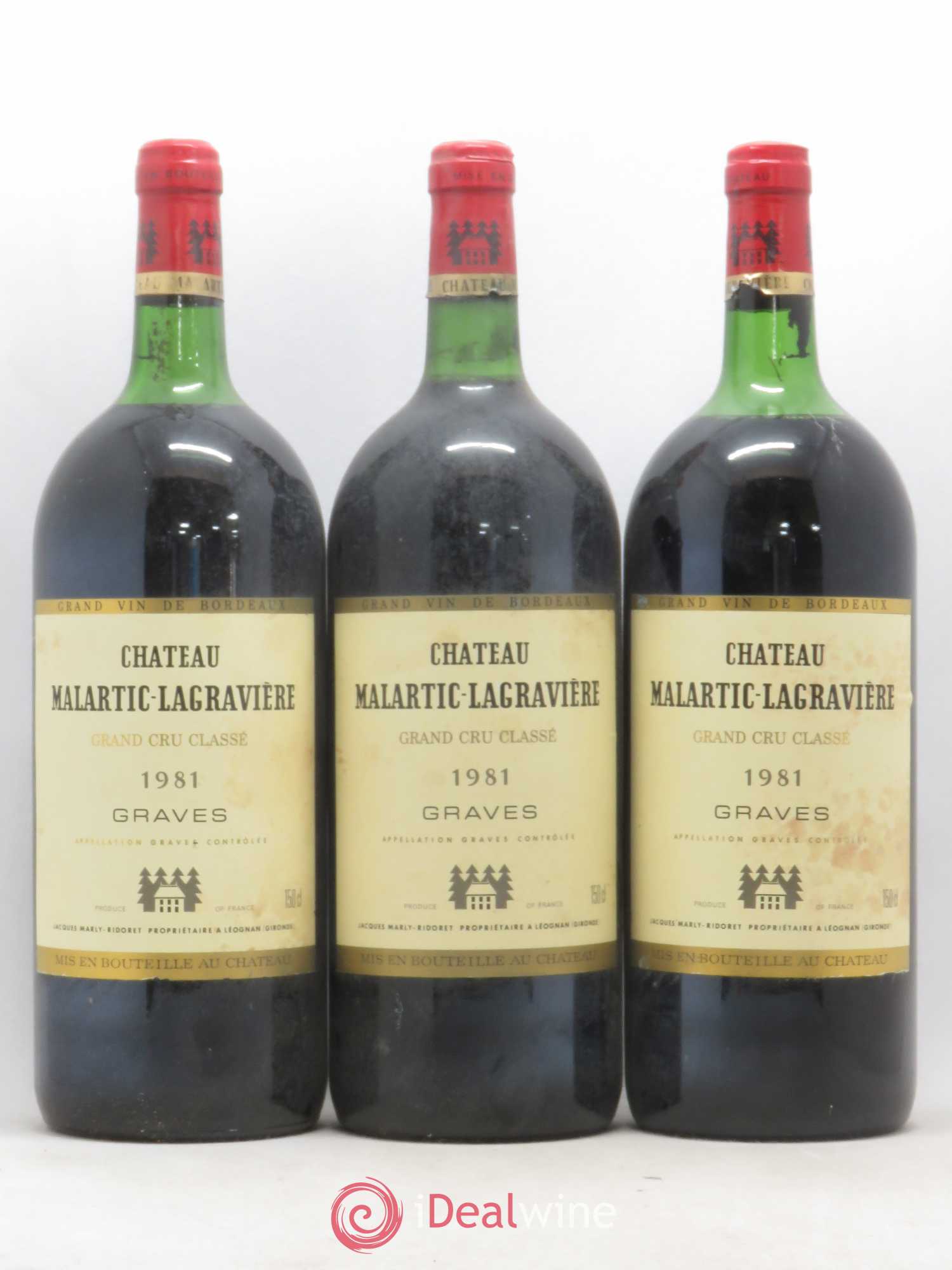 Château Malartic-Lagravière Cru Classé de Graves 1981 - Lot de 3 magnums - 0