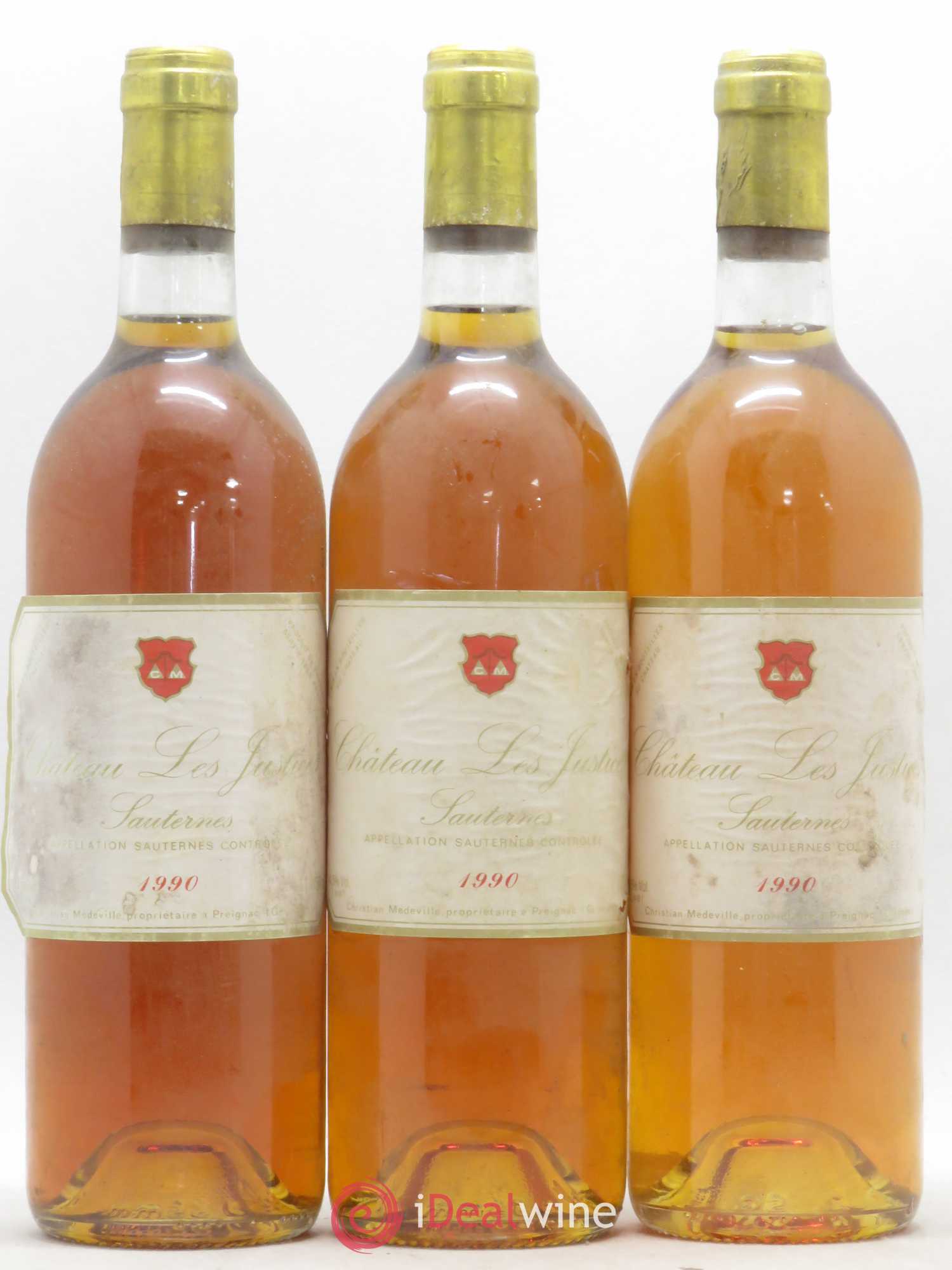 Château les Justices Cru Bourgeois 1990 - Lotto di 3 bottiglie - 0