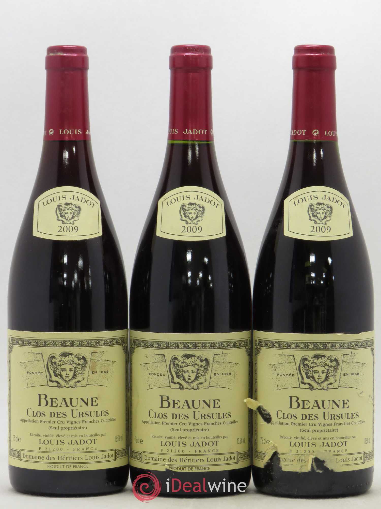 Beaune 1er Cru Clos des Ursules Maison Louis Jadot (sans prix de réserve) 2009 - Lot de 3 bouteilles - 0