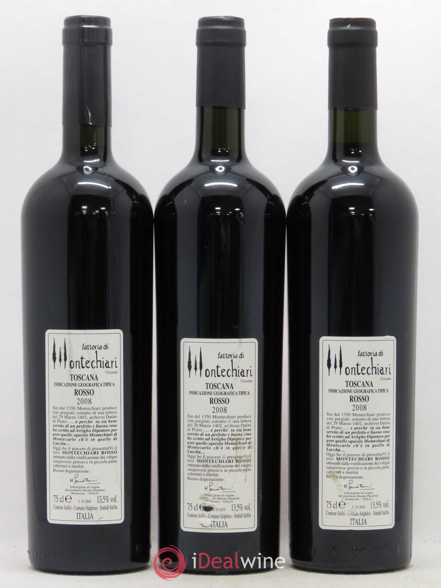 Toscana IGT Montechiari Rosso (sans prix de réserve) 2008 - Lot de 3 bouteilles - 1