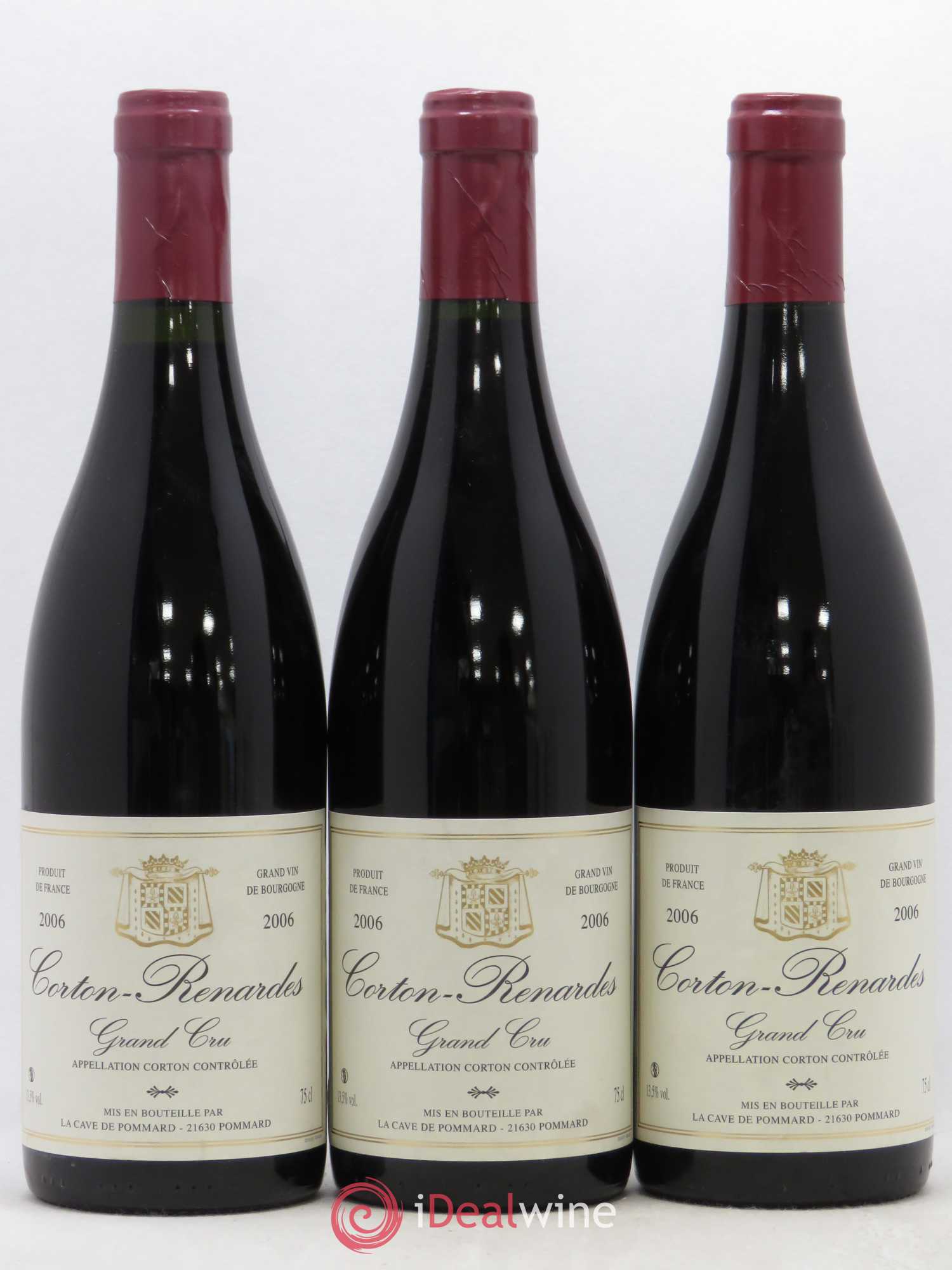 Corton Grand Cru Renardes La Cave de Pommard (sans prix de réserve) 2006 - Posten von 3 Flaschen - 0