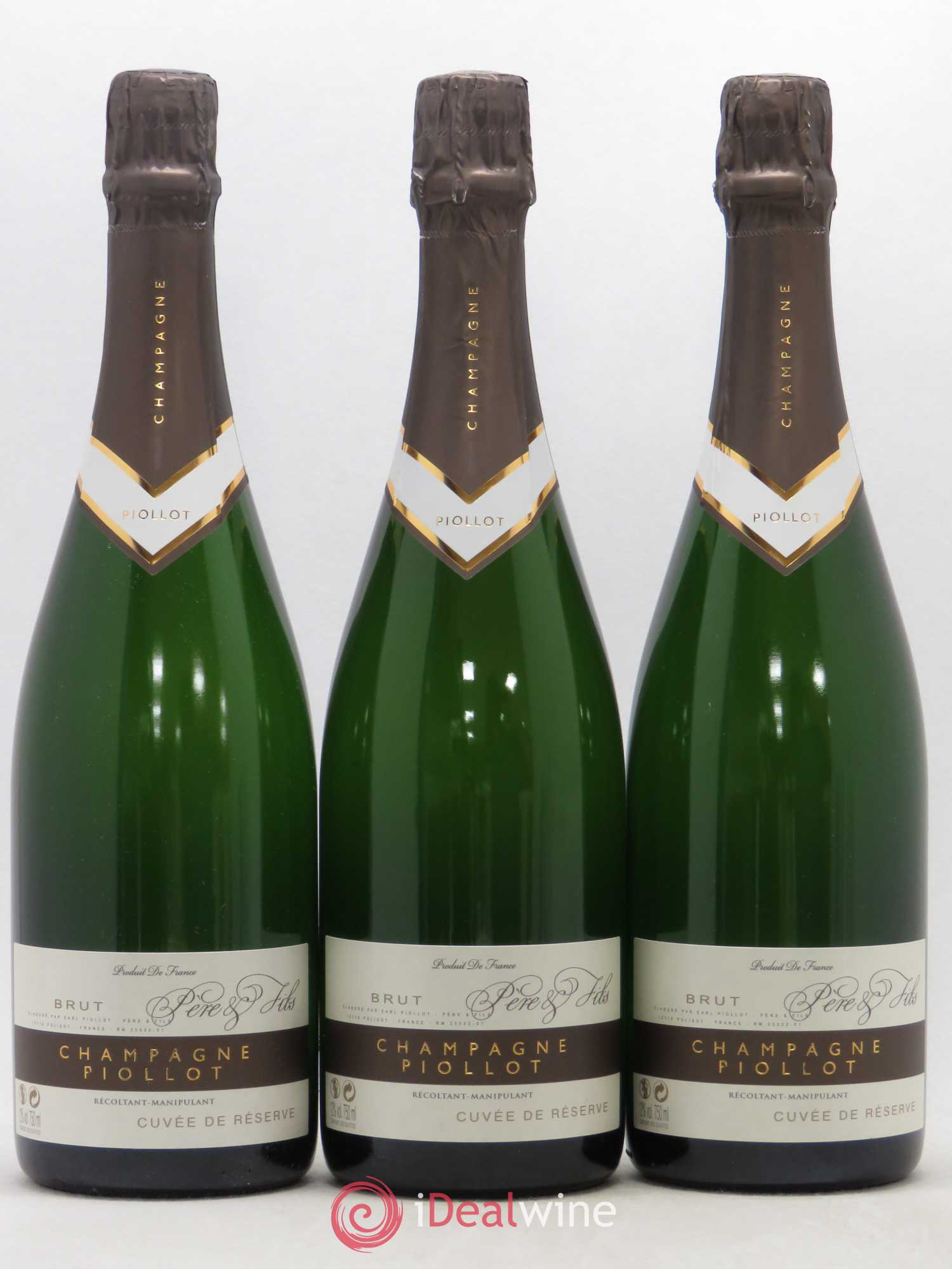 Champagne Piollot Cuvée de Réserve - Posten von 3 Flaschen - 0
