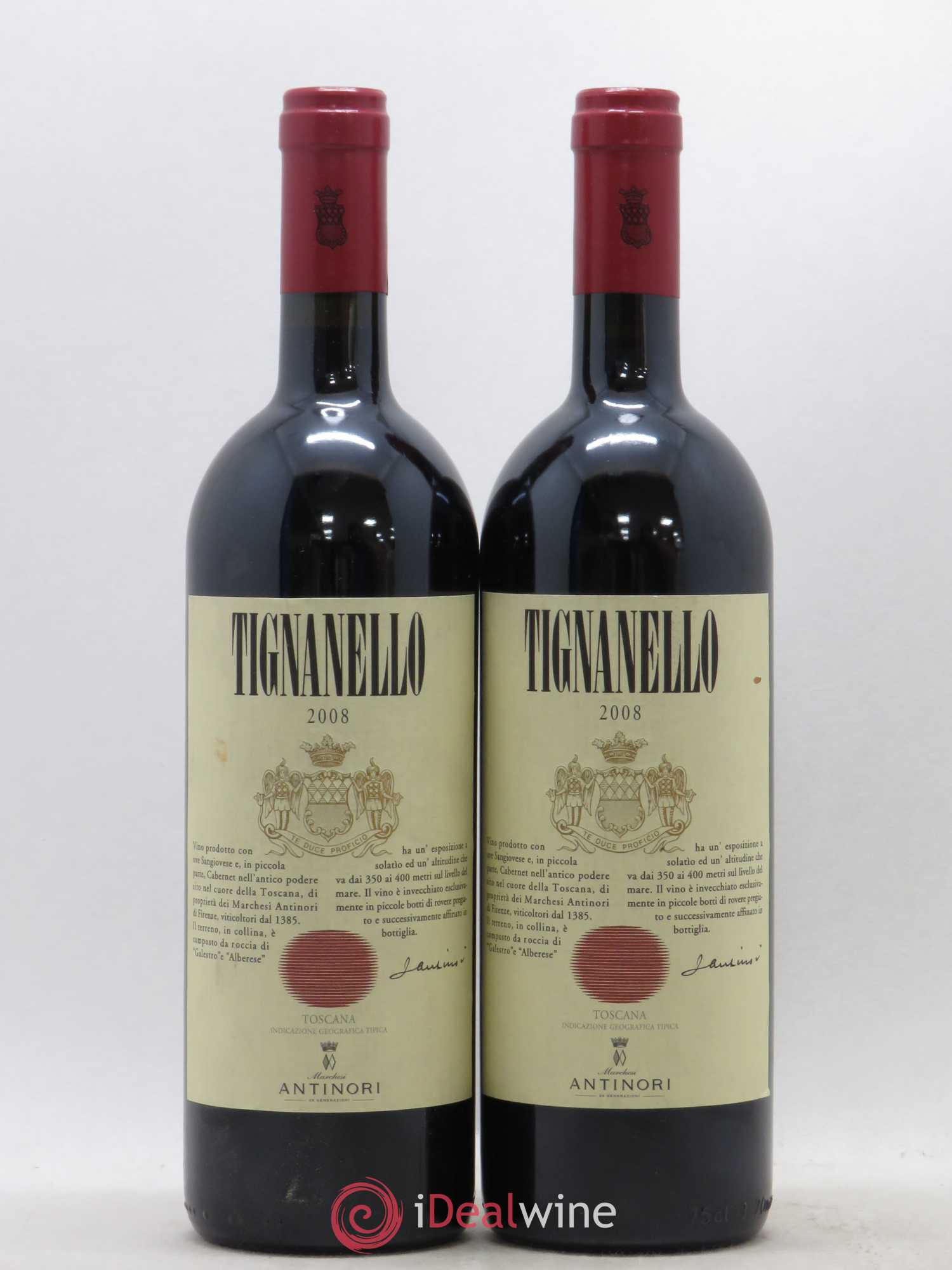 Toscana IGT Tignanello Tenuta Tignanello - Marchesi Antinori 2008 - Lot de 2 bouteilles - 0