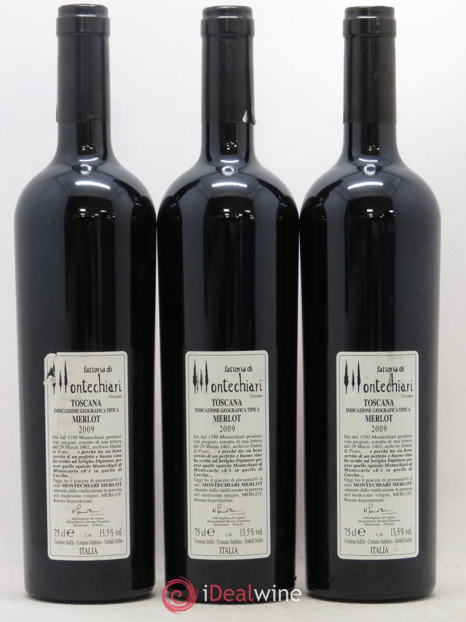Toscana IGT Montechiari Merlot 2009 - Lot de 3 bouteilles - 1