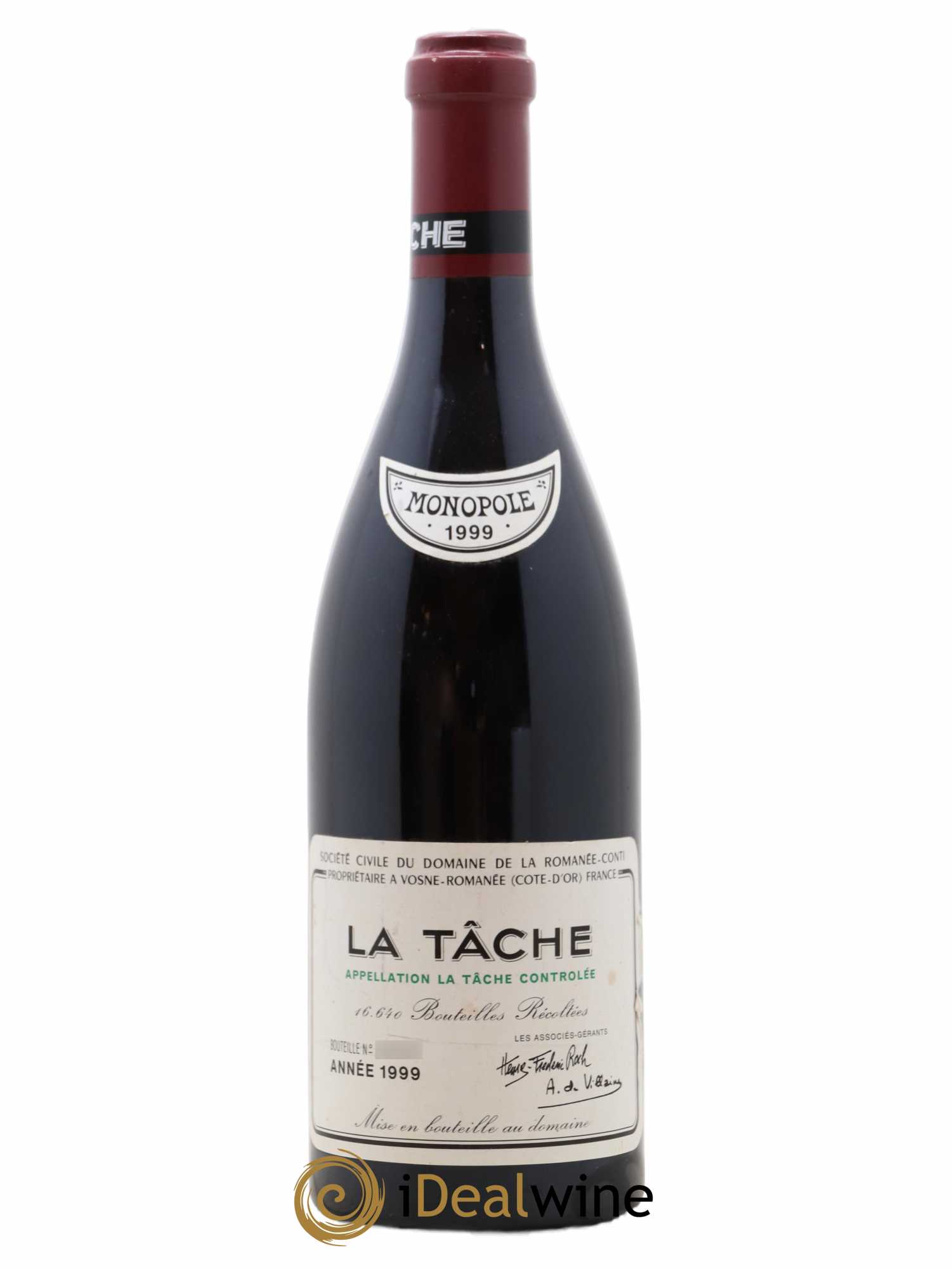 La Tâche Grand Cru Domaine de la Romanée-Conti 1999 - Lot de 1 bouteille - 0