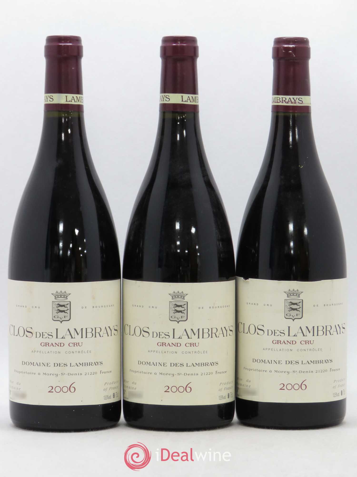 Clos des Lambrays Grand Cru Domaine des Lambrays 2006 - Lot de 3 bouteilles - 0