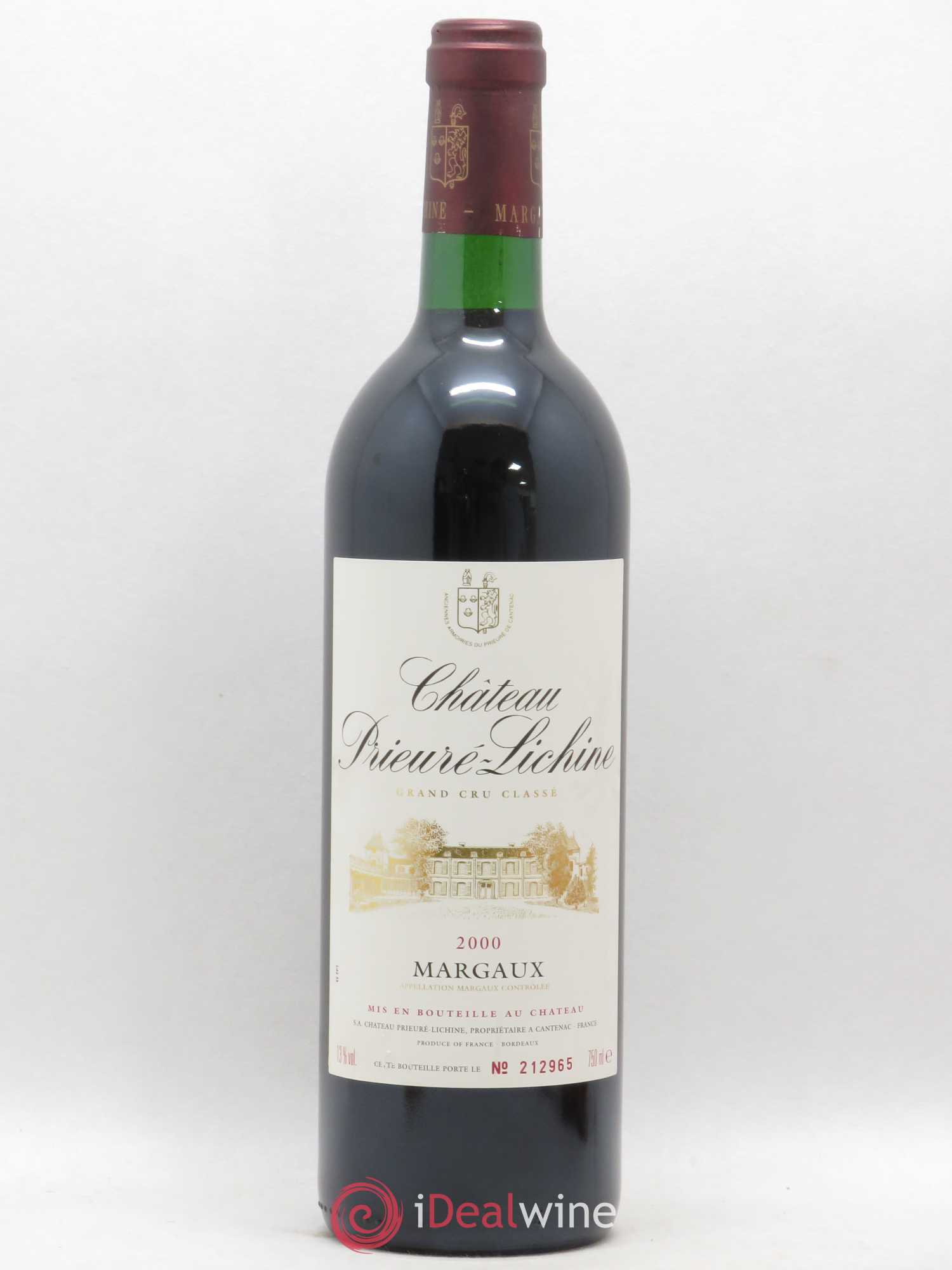 Château Prieuré Lichine 4ème Grand Cru Classé 2000 - Lot de 1 bouteille - 0