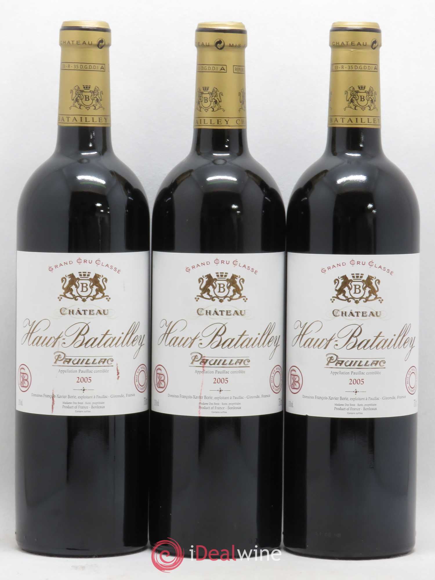 Château Haut Batailley 5ème Grand Cru Classé 2005 - Lot de 3 bouteilles - 0