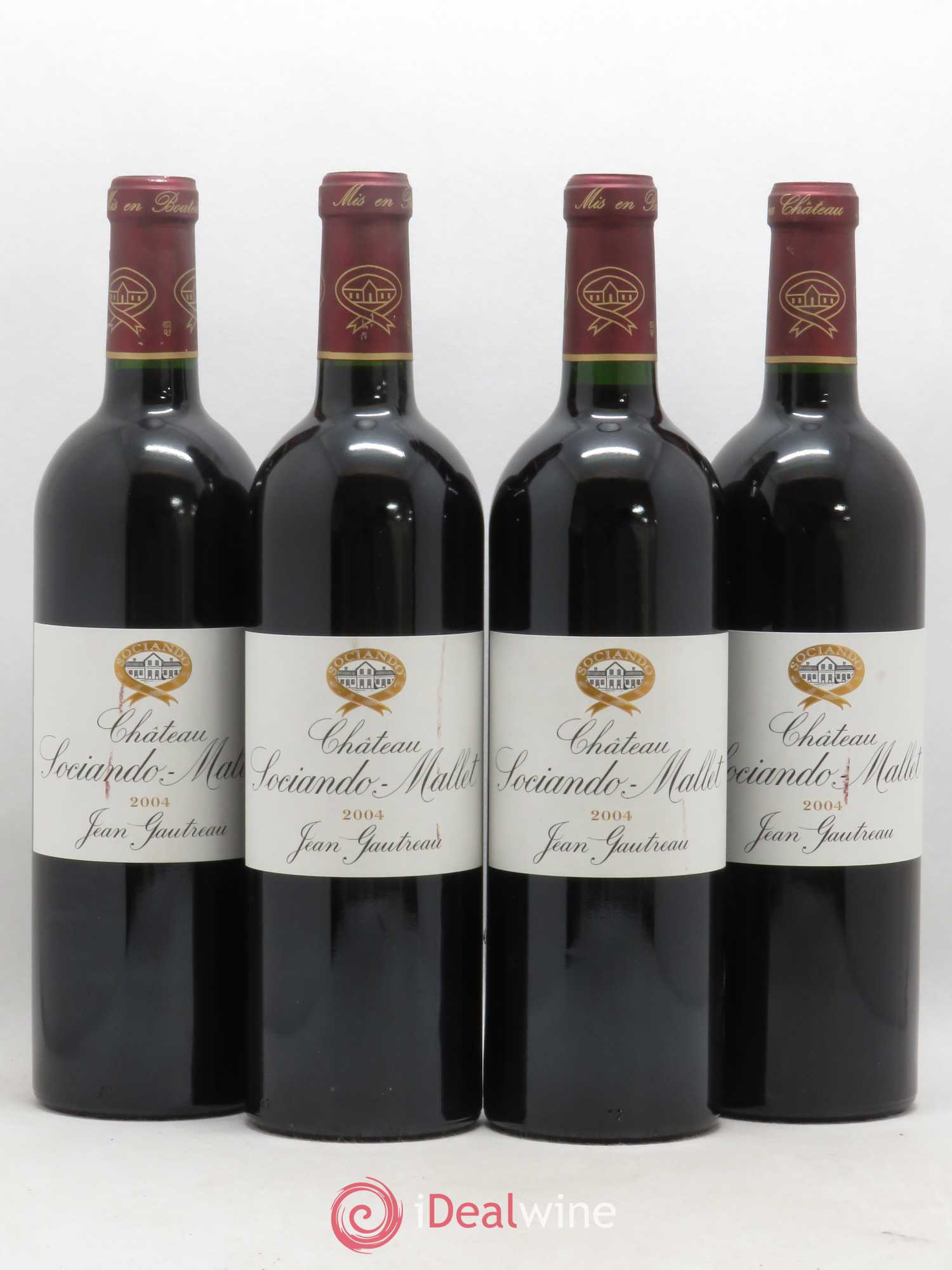 Château Sociando Mallet 2004 - Lot de 4 bouteilles - 0