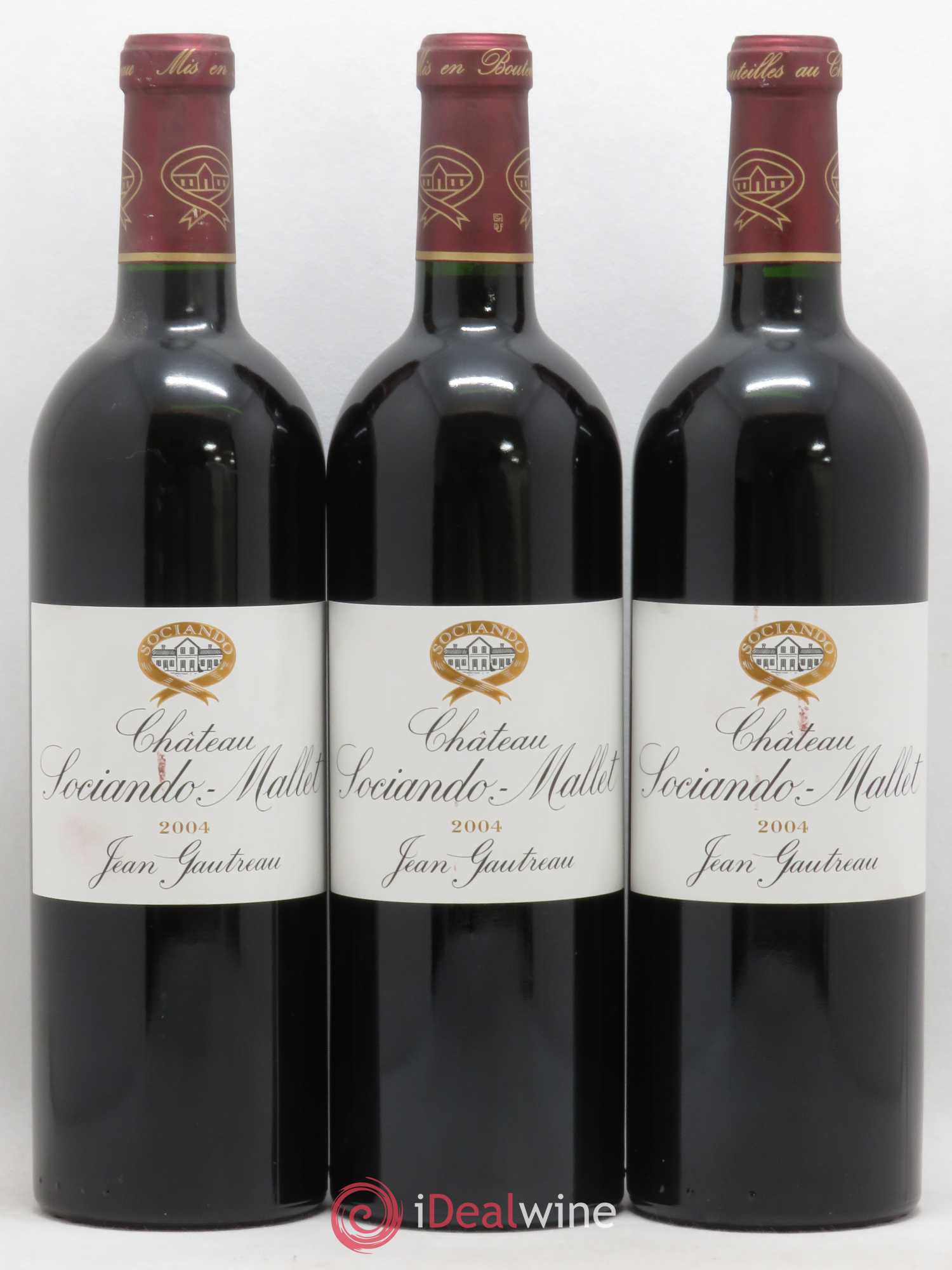 Château Sociando Mallet 2004 - Lot de 3 bouteilles - 0