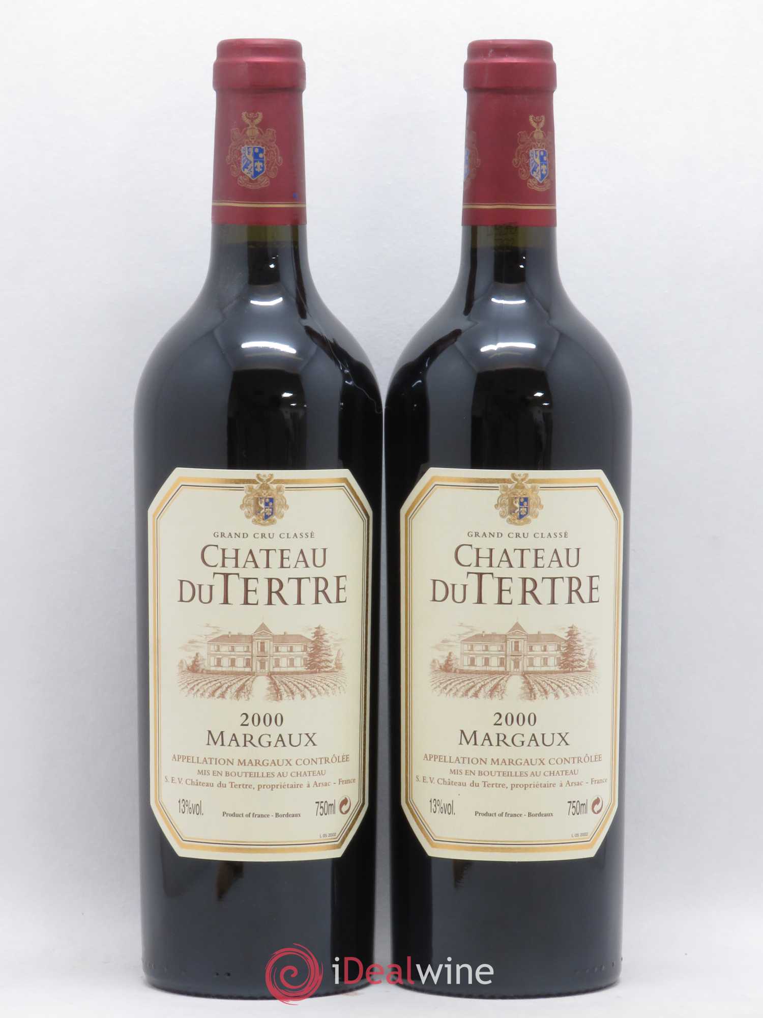 Château du Tertre 5ème Grand Cru Classé 2000 - Lot de 2 bouteilles - 0