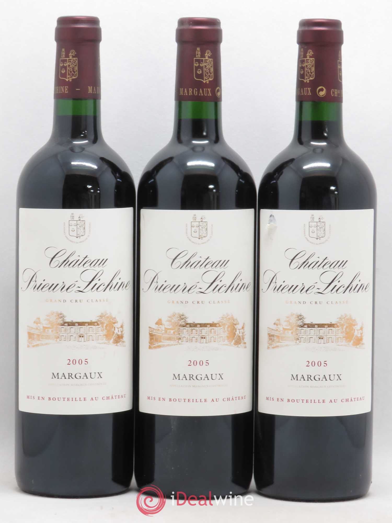 Château Prieuré Lichine 4ème Grand Cru Classé 2005 - Lot de 3 bouteilles - 0