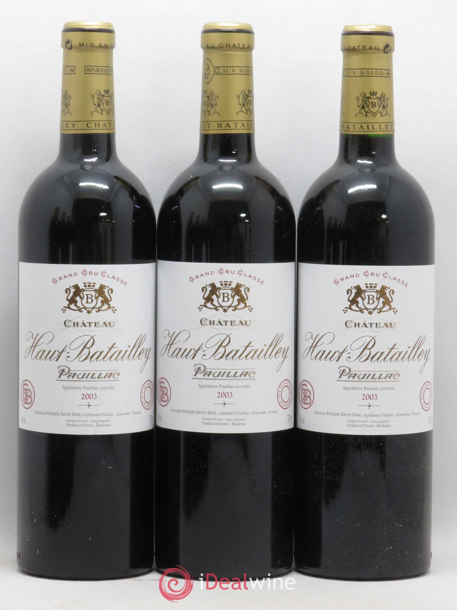 Château Haut Batailley 5ème Grand Cru Classé 2003 - Lot de 12 bouteilles - 1