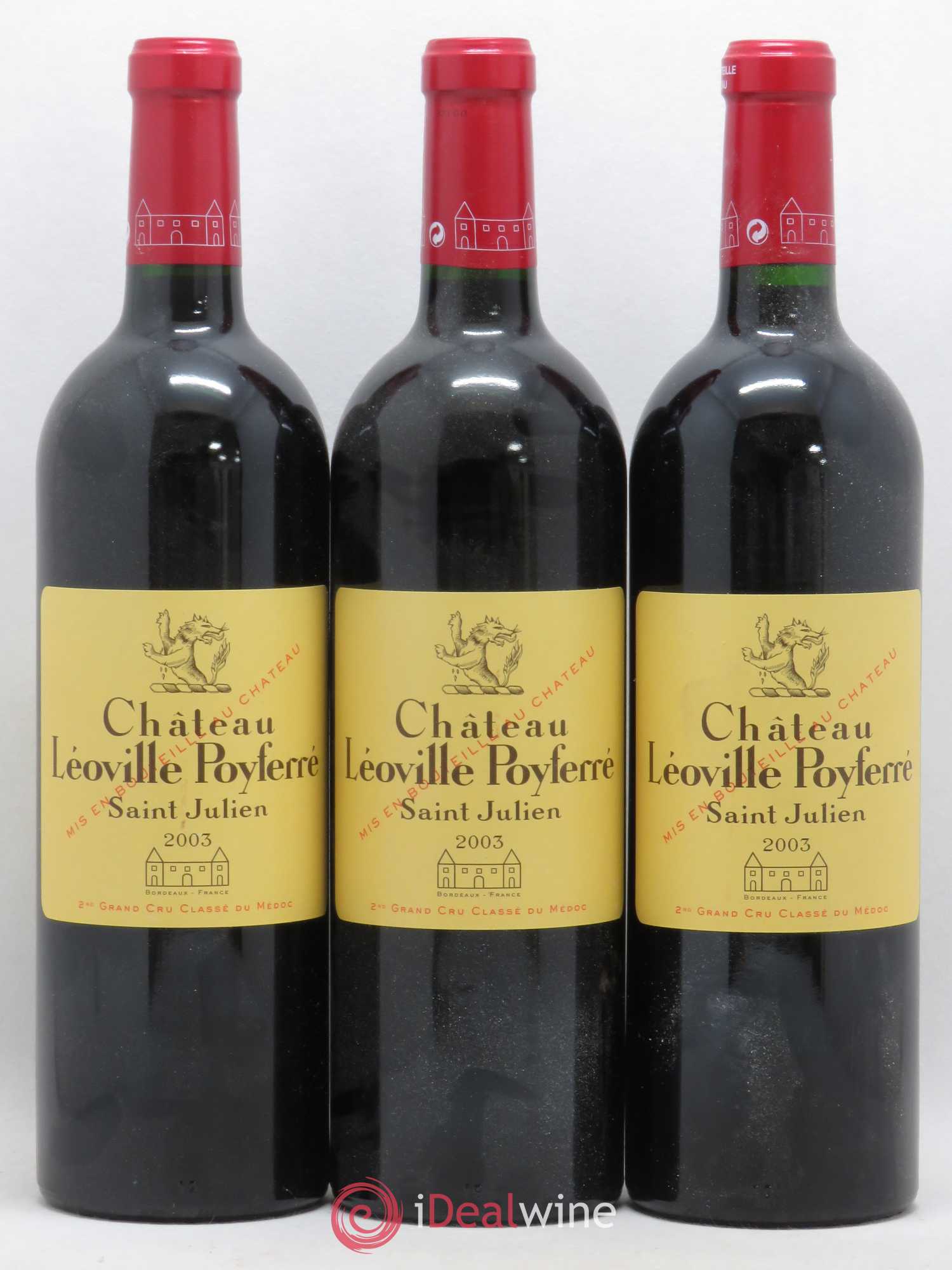 Château Léoville Poyferré 2ème Grand Cru Classé 2003 - Lot de 3 bouteilles - 0