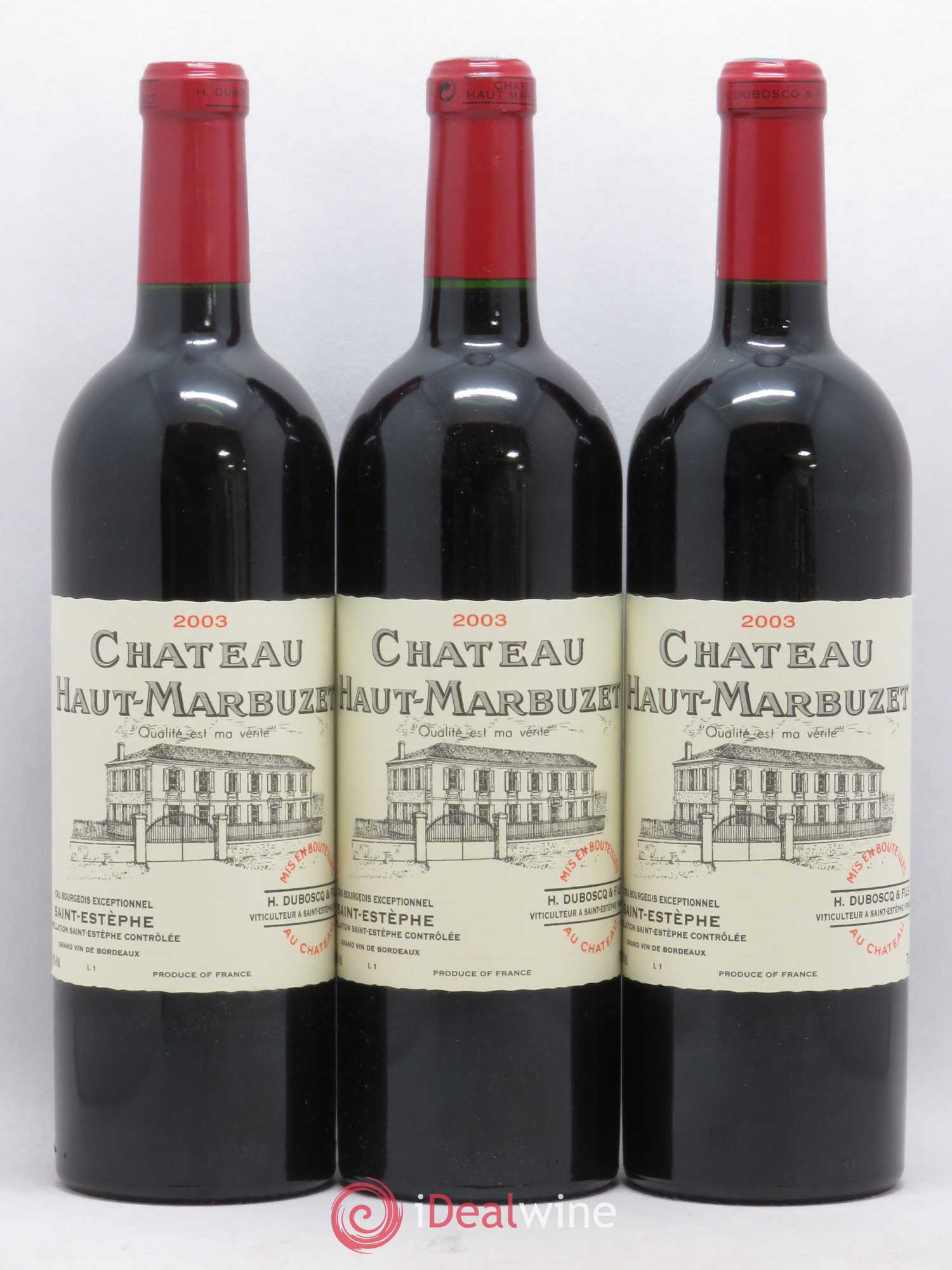 Château Haut Marbuzet 2003 - Lot de 12 bouteilles - 1