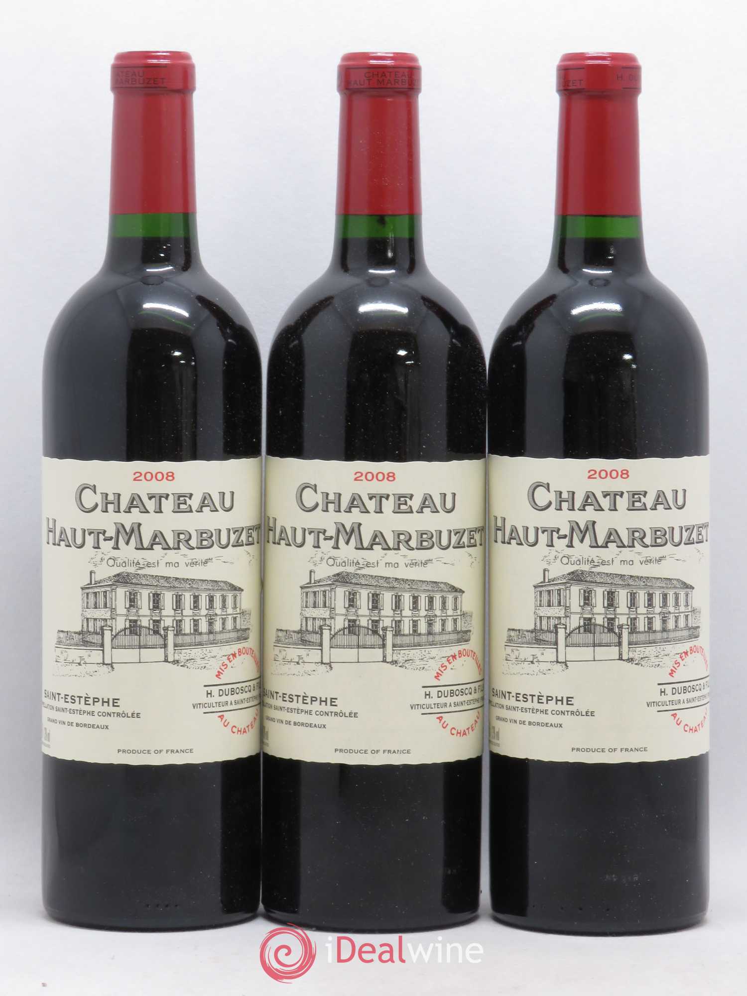 Château Haut Marbuzet 2008 - Lot de 3 bouteilles - 0