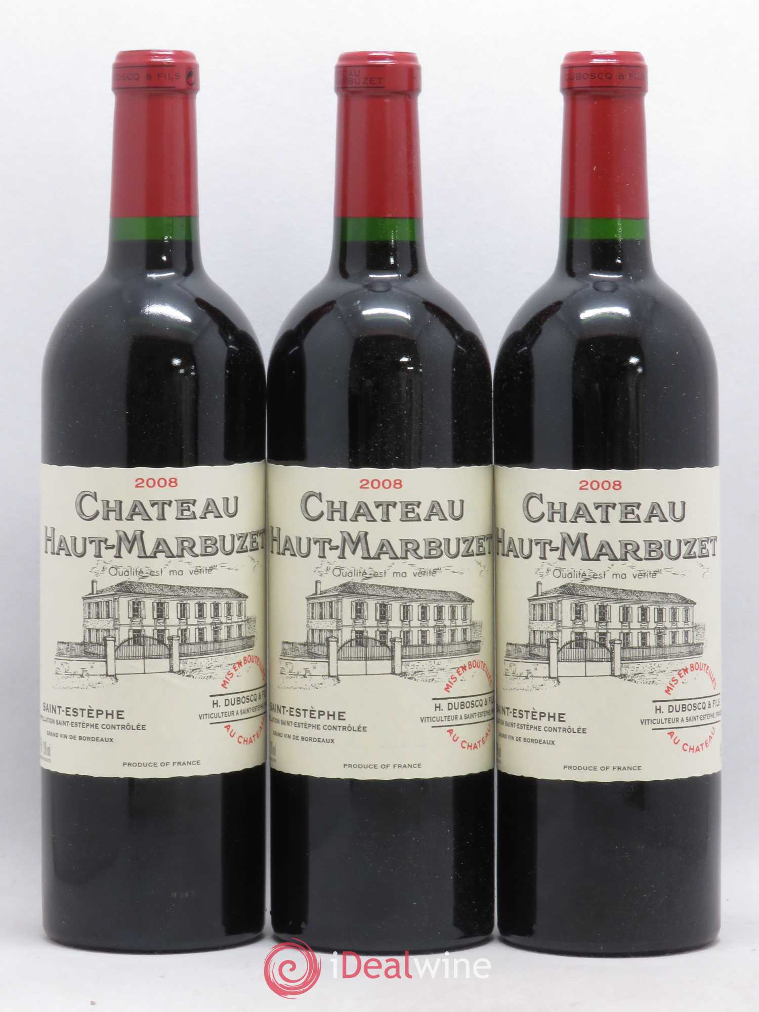 Château Haut Marbuzet 2008 - Lot de 3 bouteilles - 0