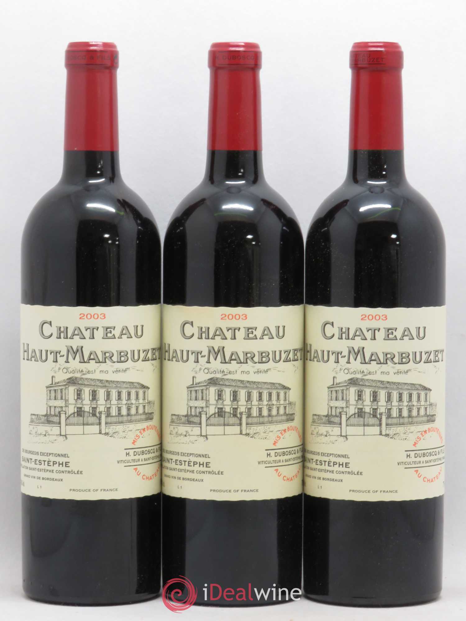 Château Haut Marbuzet 2003 - Lot de 12 bouteilles - 1