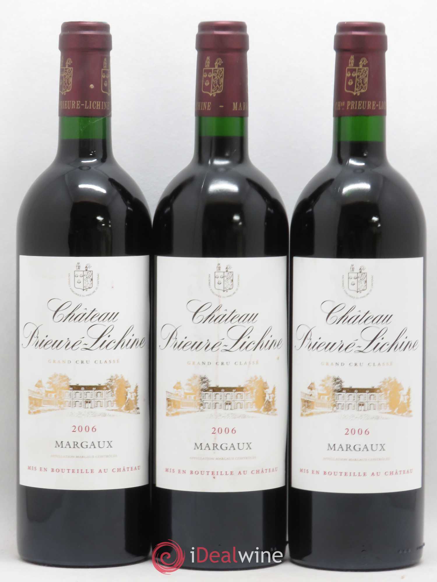 Château Prieuré Lichine 4ème Grand Cru Classé 2006 - Lot de 3 bouteilles - 0