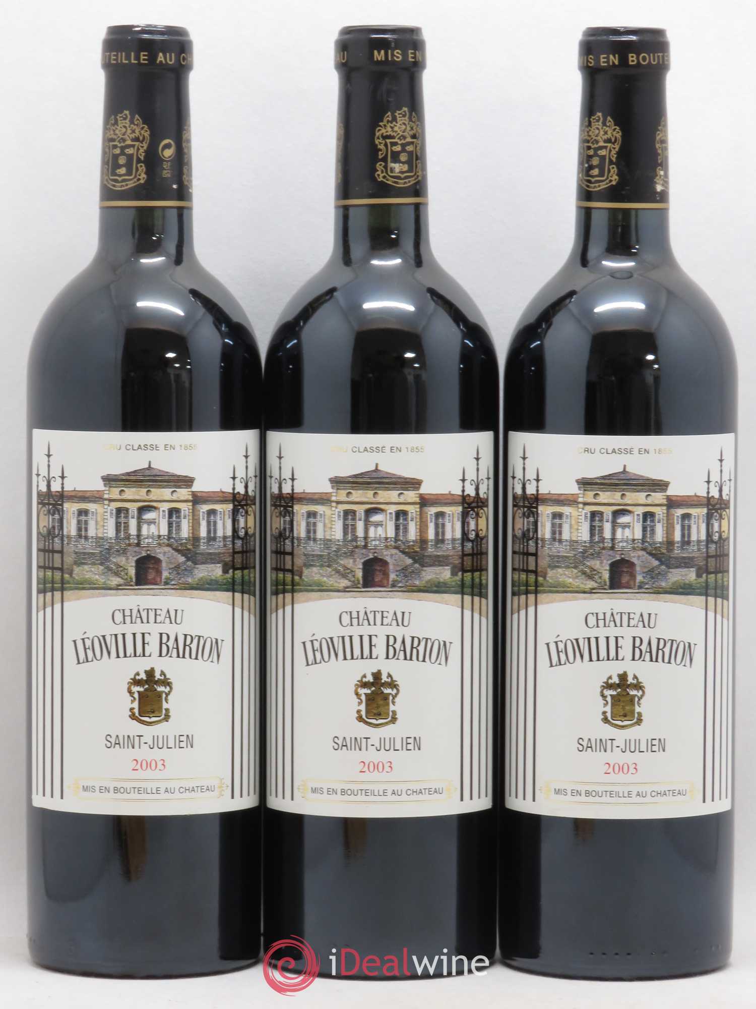 Château Léoville Barton 2ème Grand Cru Classé 2003 - Lot de 3 bouteilles - 0