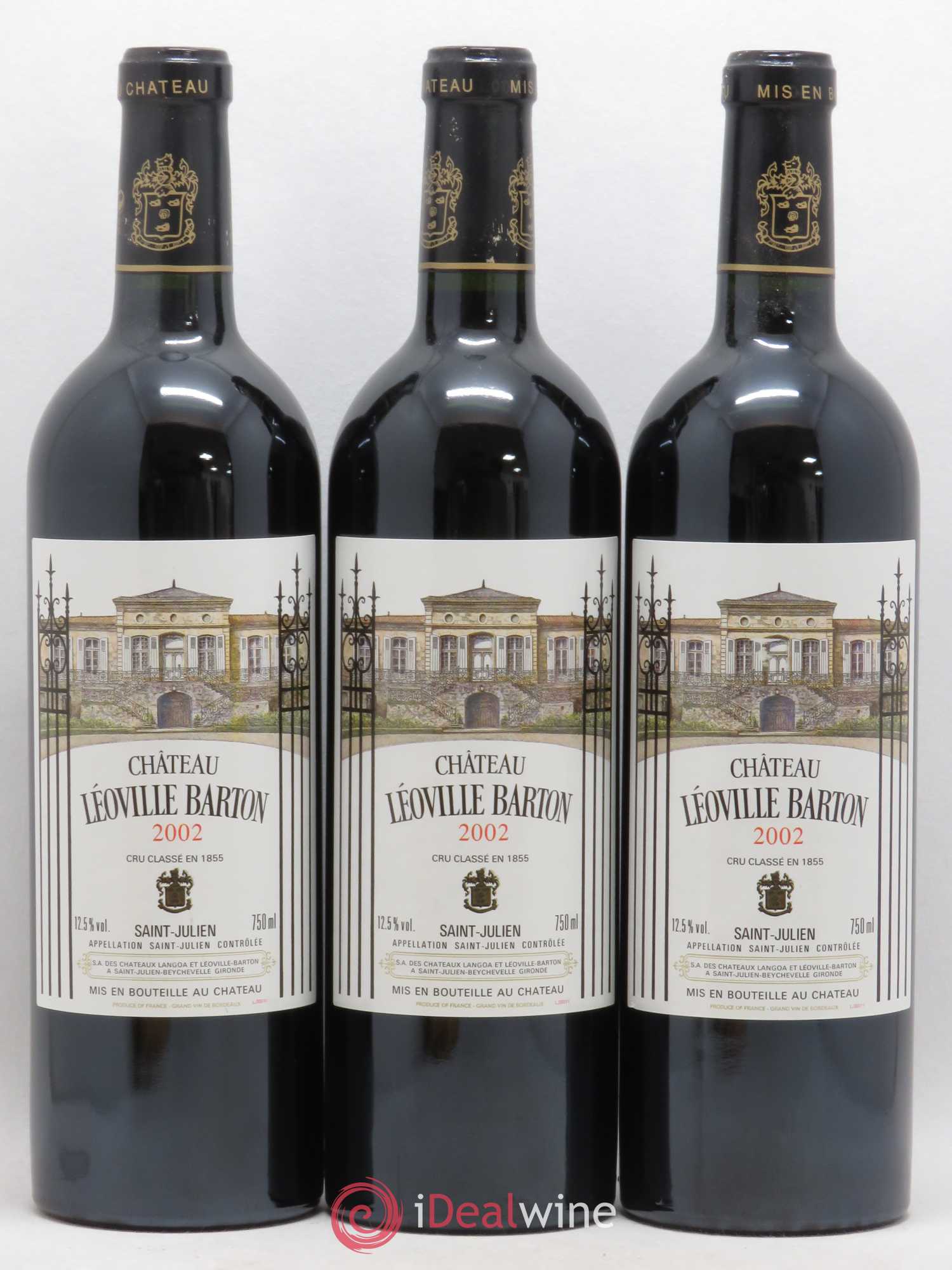 Château Léoville Barton 2ème Grand Cru Classé 2002 - Lot de 3 bouteilles - 0