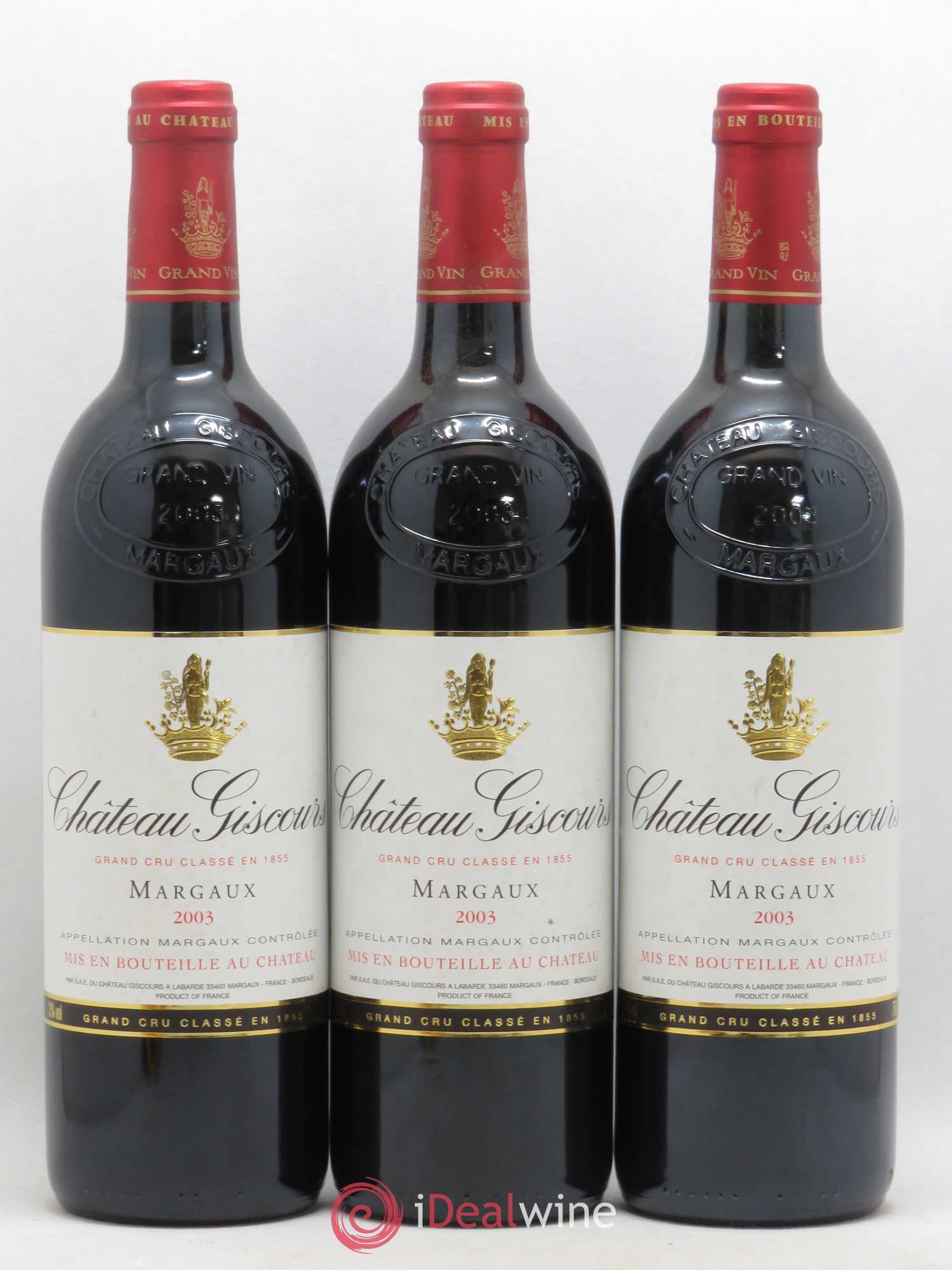 Château Giscours 3ème Grand Cru Classé 2003 - Lot de 3 bouteilles - 0
