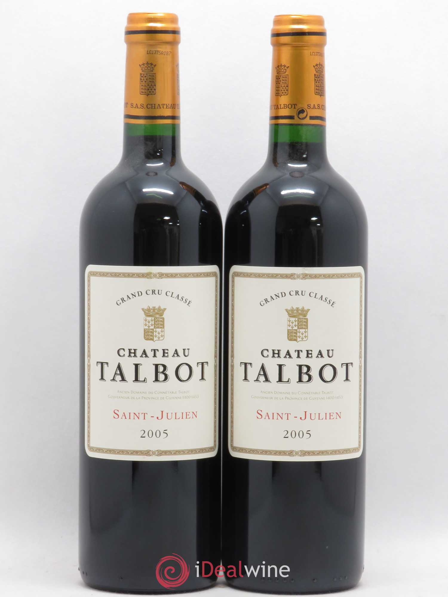 Château Talbot 4ème Grand Cru Classé 2005 - Lot de 2 bouteilles - 0