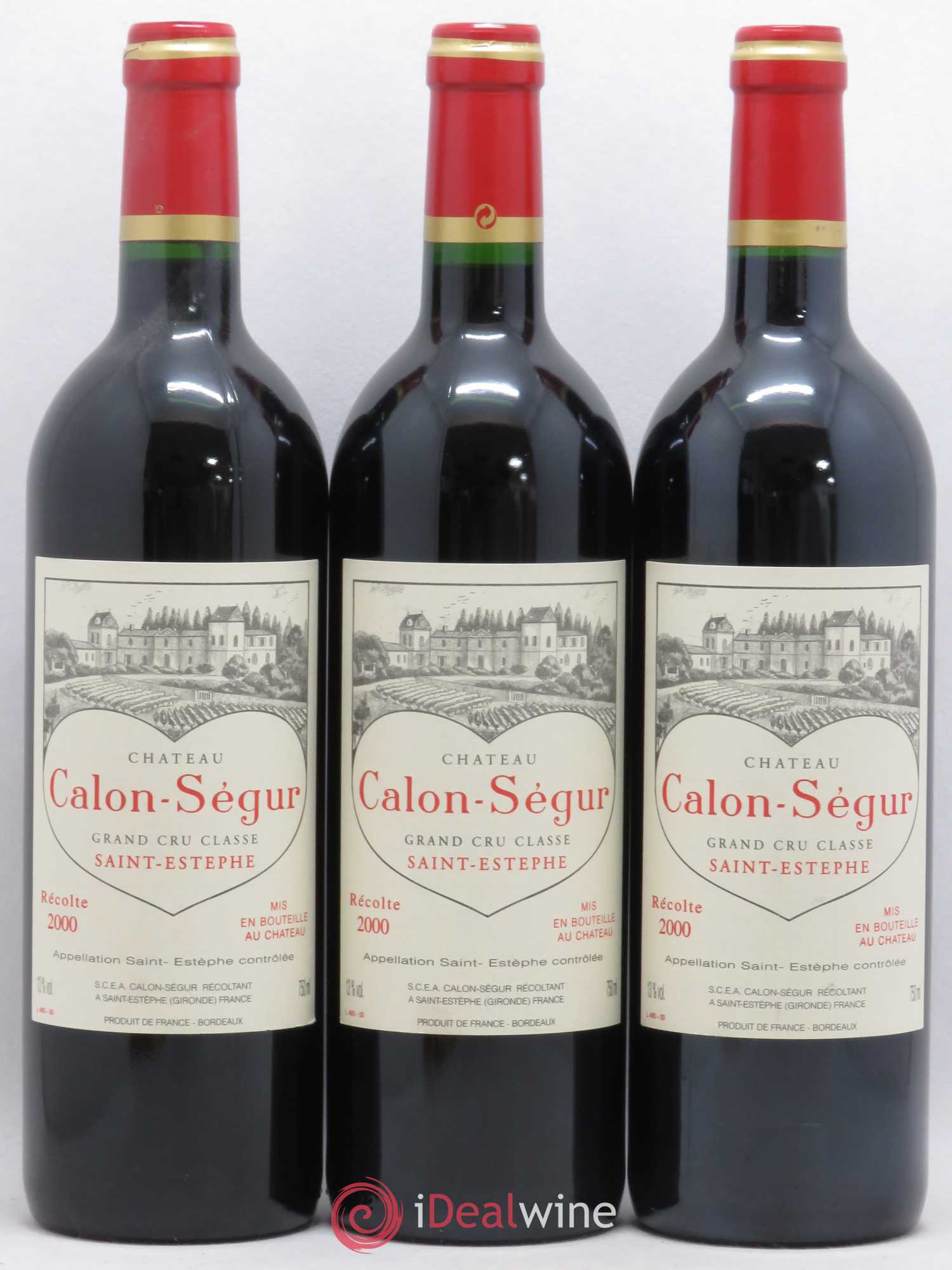 Château Calon Ségur 3ème Grand Cru Classé 2000 - Lot de 3 bouteilles - 0