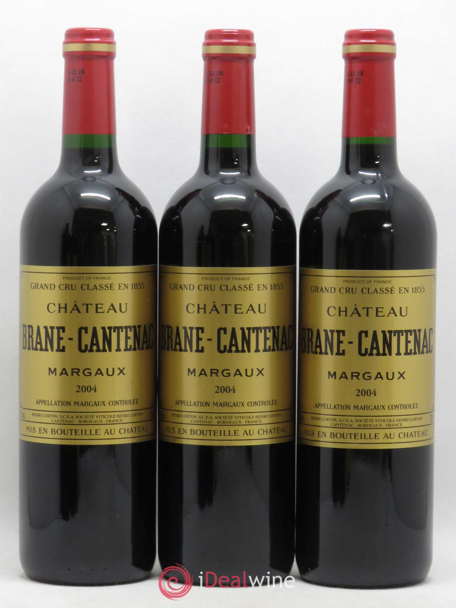 Château Brane Cantenac 2ème Grand Cru Classé 2004 - Lot de 3 bouteilles - 0