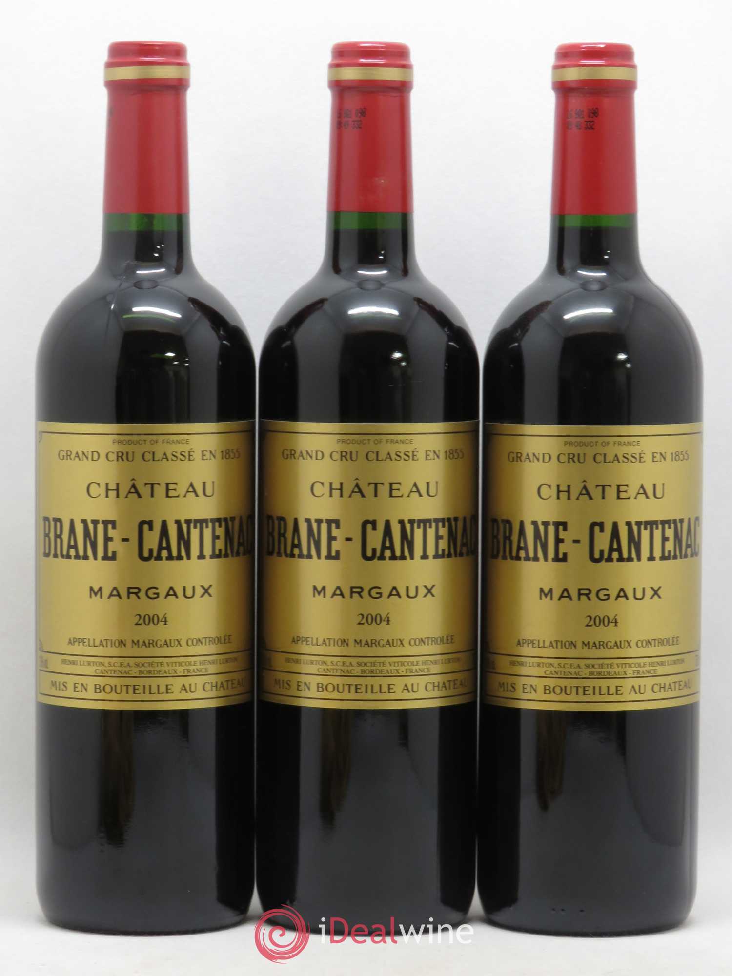 Château Brane Cantenac 2ème Grand Cru Classé 2004 - Lot de 3 bouteilles - 0
