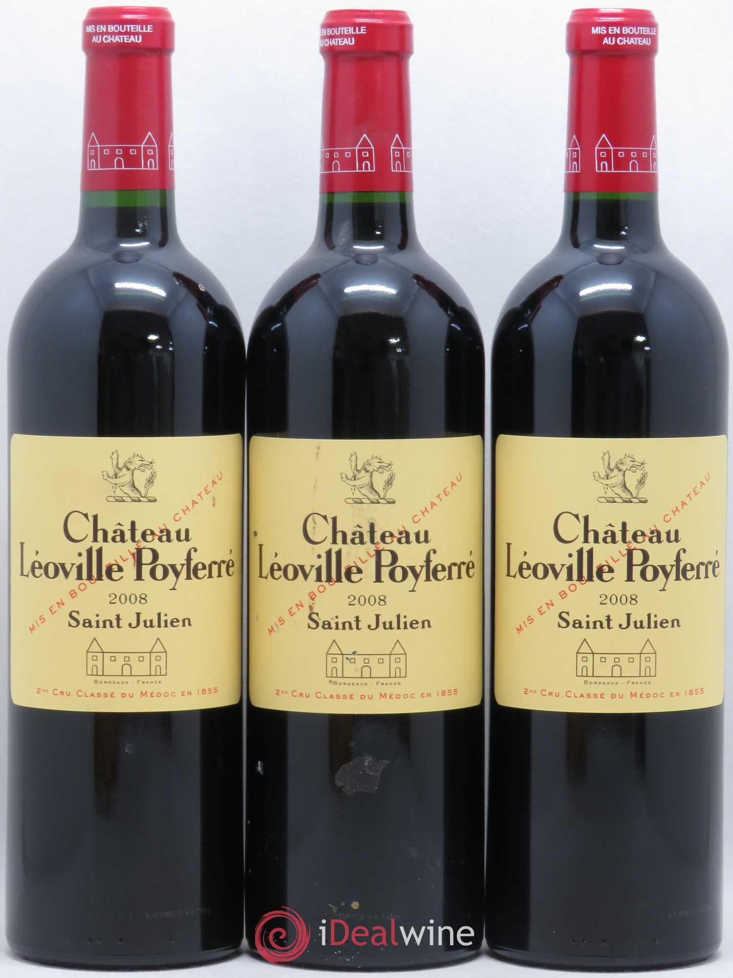 Château Léoville Poyferré 2ème Grand Cru Classé 2008 - Lot de 3 bouteilles - 0