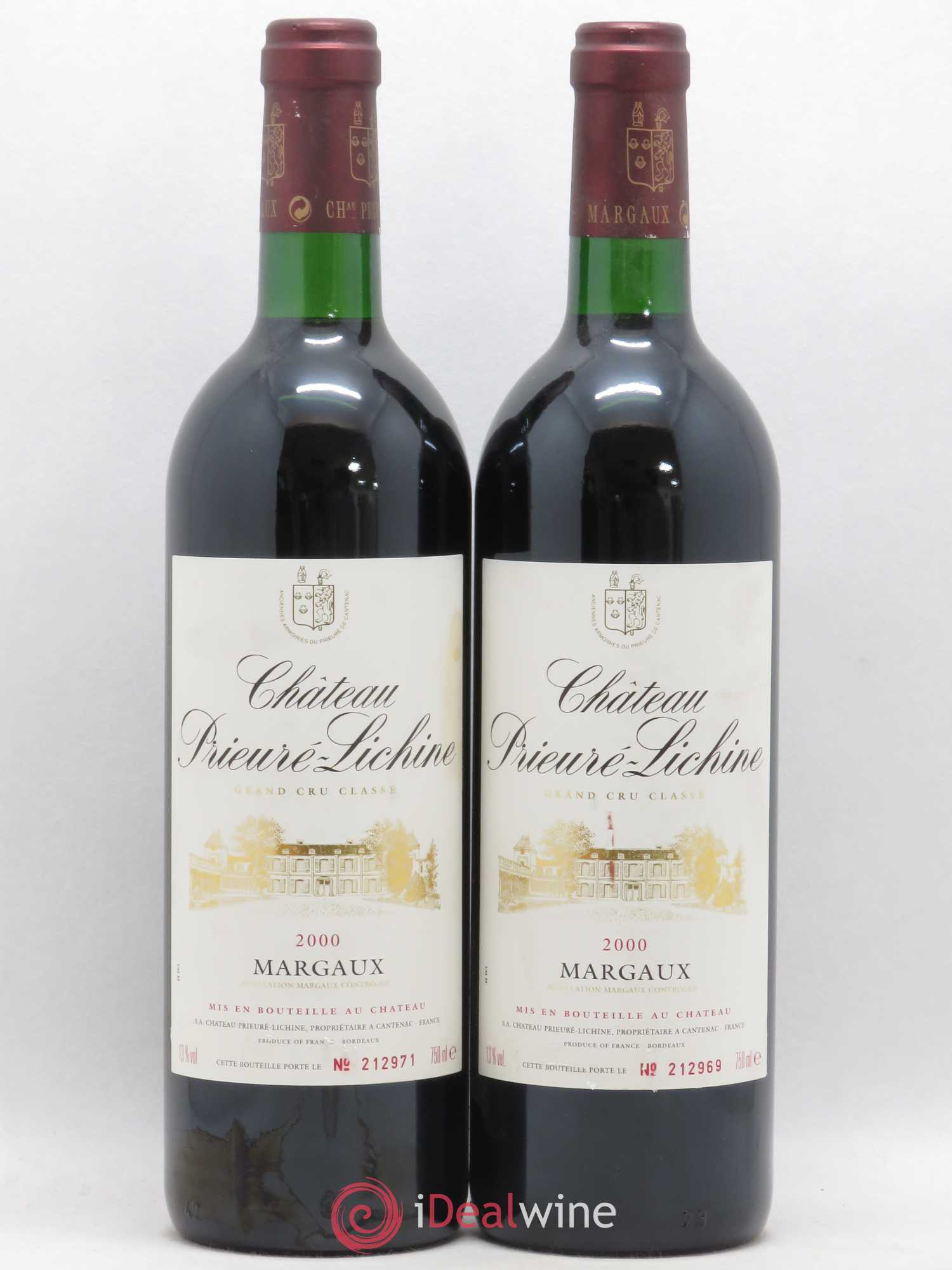Château Prieuré Lichine 4ème Grand Cru Classé 2000 - Lot de 2 bouteilles - 0