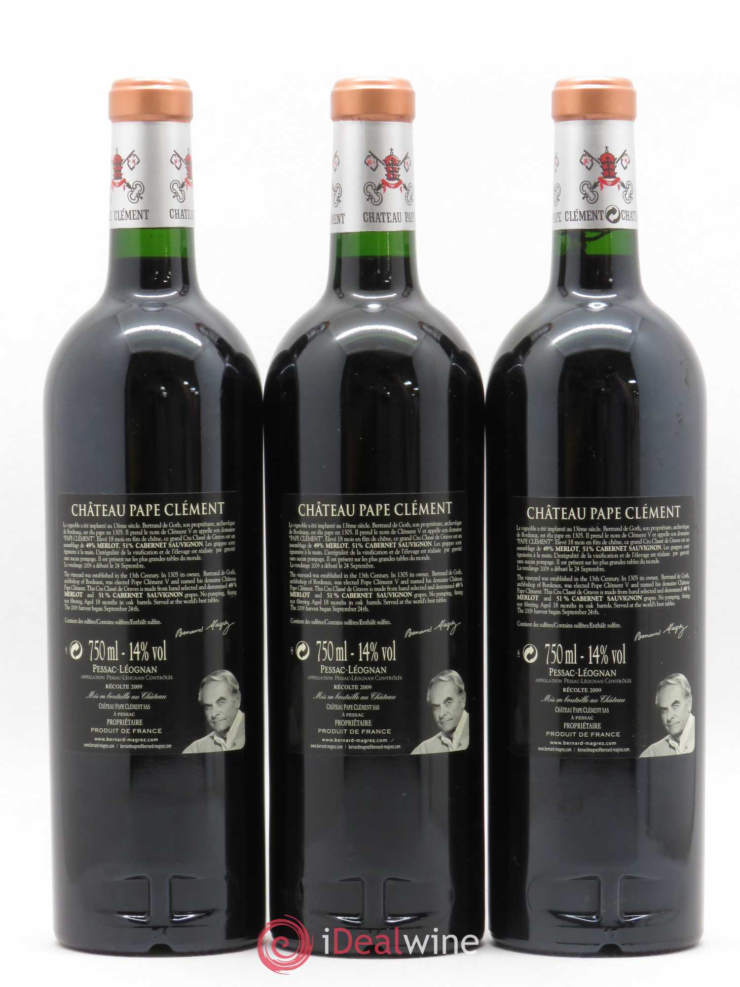 Château Pape Clément Cru Classé de Graves 2009 - Lot de 3 bouteilles - 1