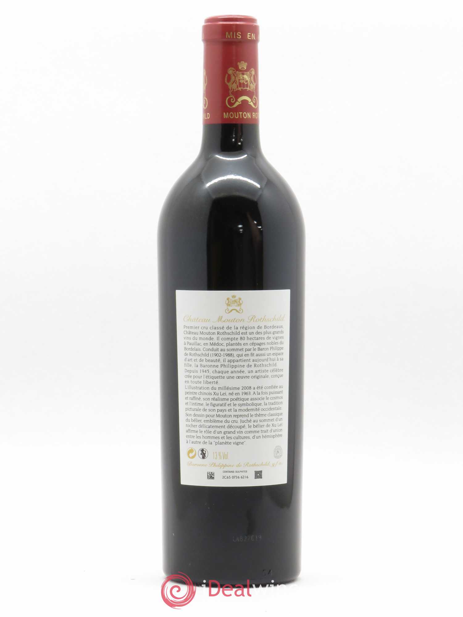 Château Mouton Rothschild 1er Grand Cru Classé 2008 - Lot de 1 bouteille - 1