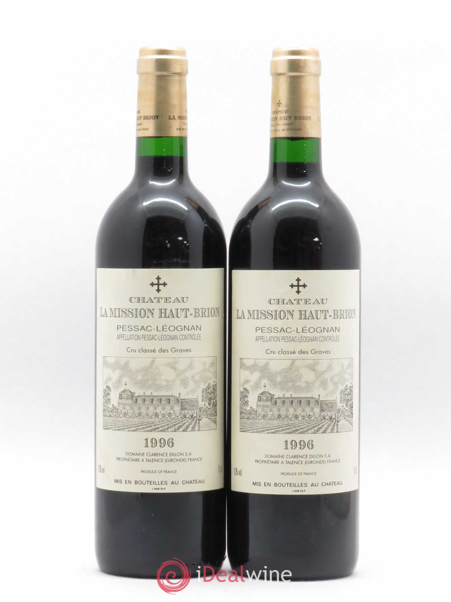 Château la Mission Haut-Brion Cru Classé de Graves 1996 - Lot de 2 bouteilles - 0