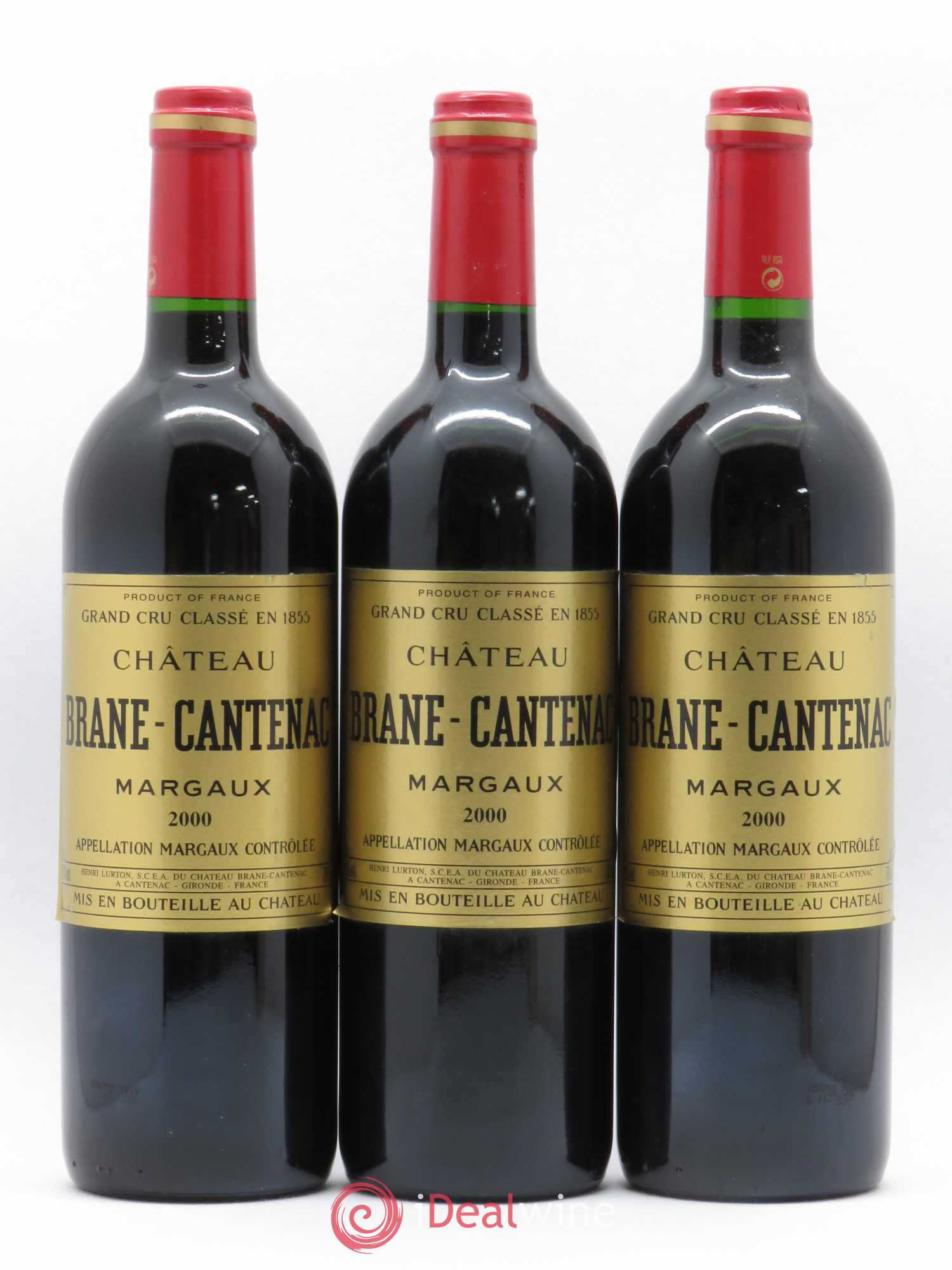 Château Brane Cantenac 2ème Grand Cru Classé 2000 - Lot de 3 bouteilles - 0