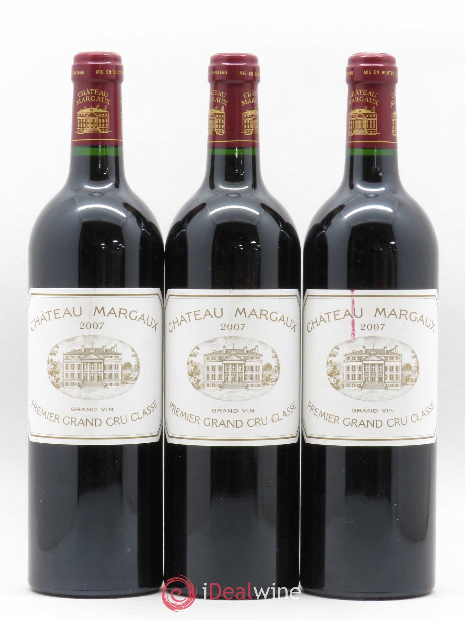 Château Margaux 1er Grand Cru Classé 2007 - Lot de 3 bouteilles - 0