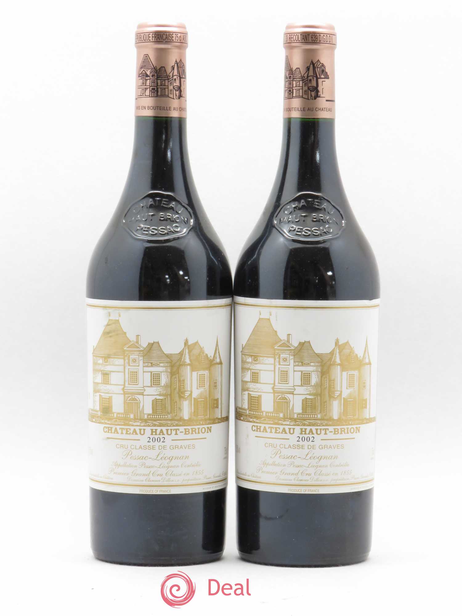 Château Haut Brion 1er Grand Cru Classé 2002 - Lot de 2 bouteilles - 0