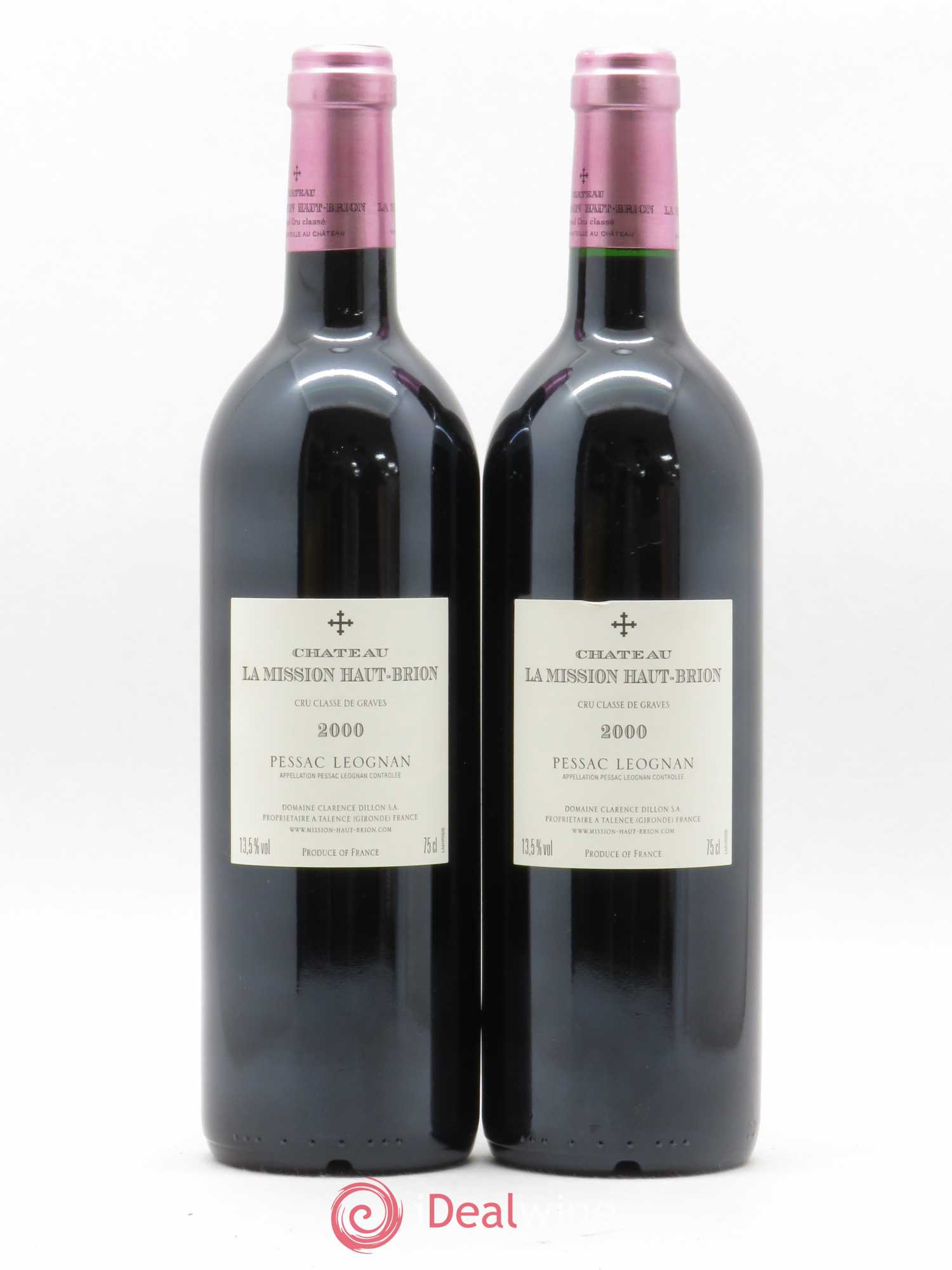 Château la Mission Haut-Brion Cru Classé de Graves 2000 - Lot de 2 bouteilles - 1